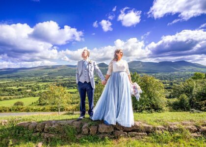 Romantic outdoor wedding ceremony in Tipperary with breathtaking mountain scenery JOD'Photography