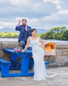 Newlyweds golden hour photo in the orchards of Ballymaloe House — JOD Photography