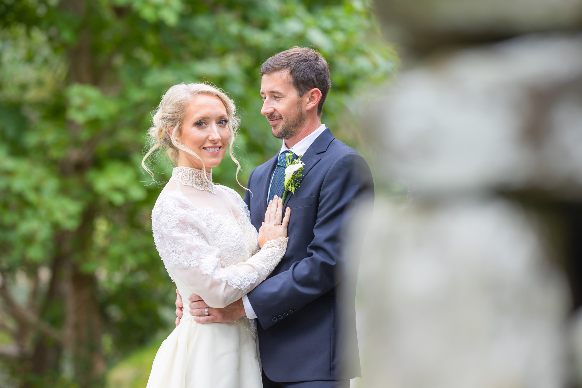 Bride and groom sharing a quiet kiss in the evening light at Dingle, Kerry, JOD'Photography