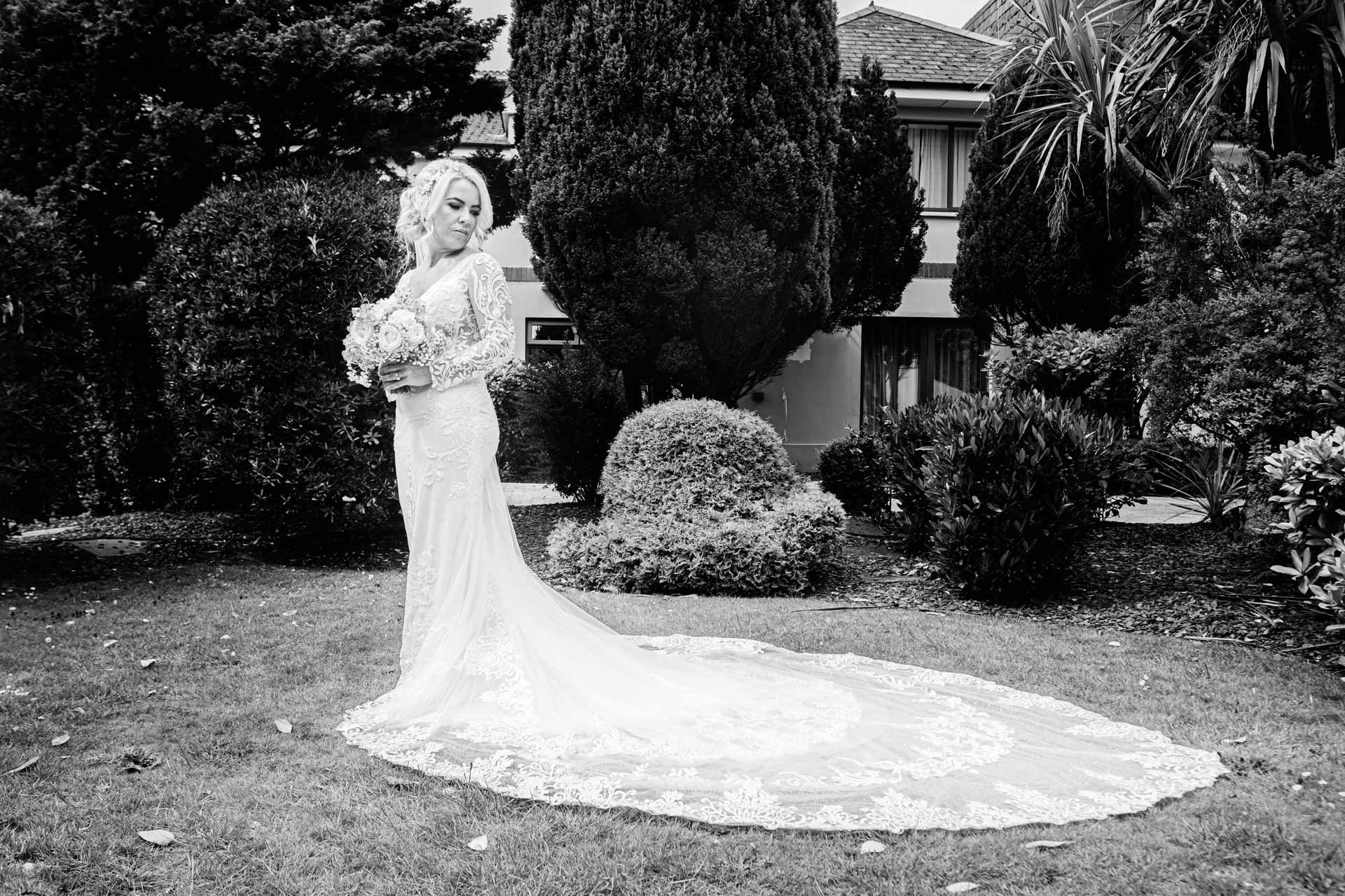 Bride walking through the gardens of Ballyseedy Castle, Tralee, JOD'Photography