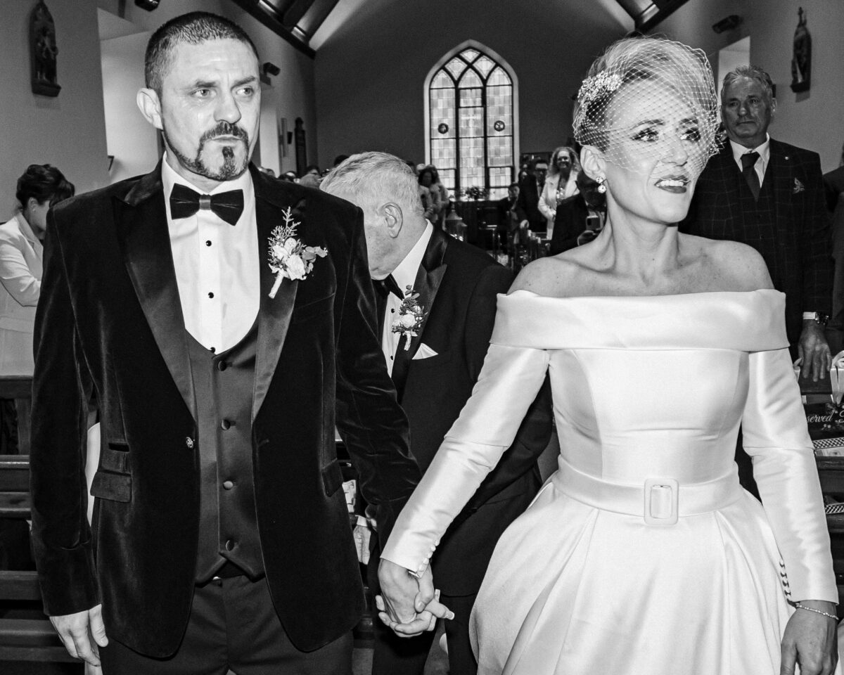 Groom crying as his wife walks up the aisle in Cork-JOD'Photography