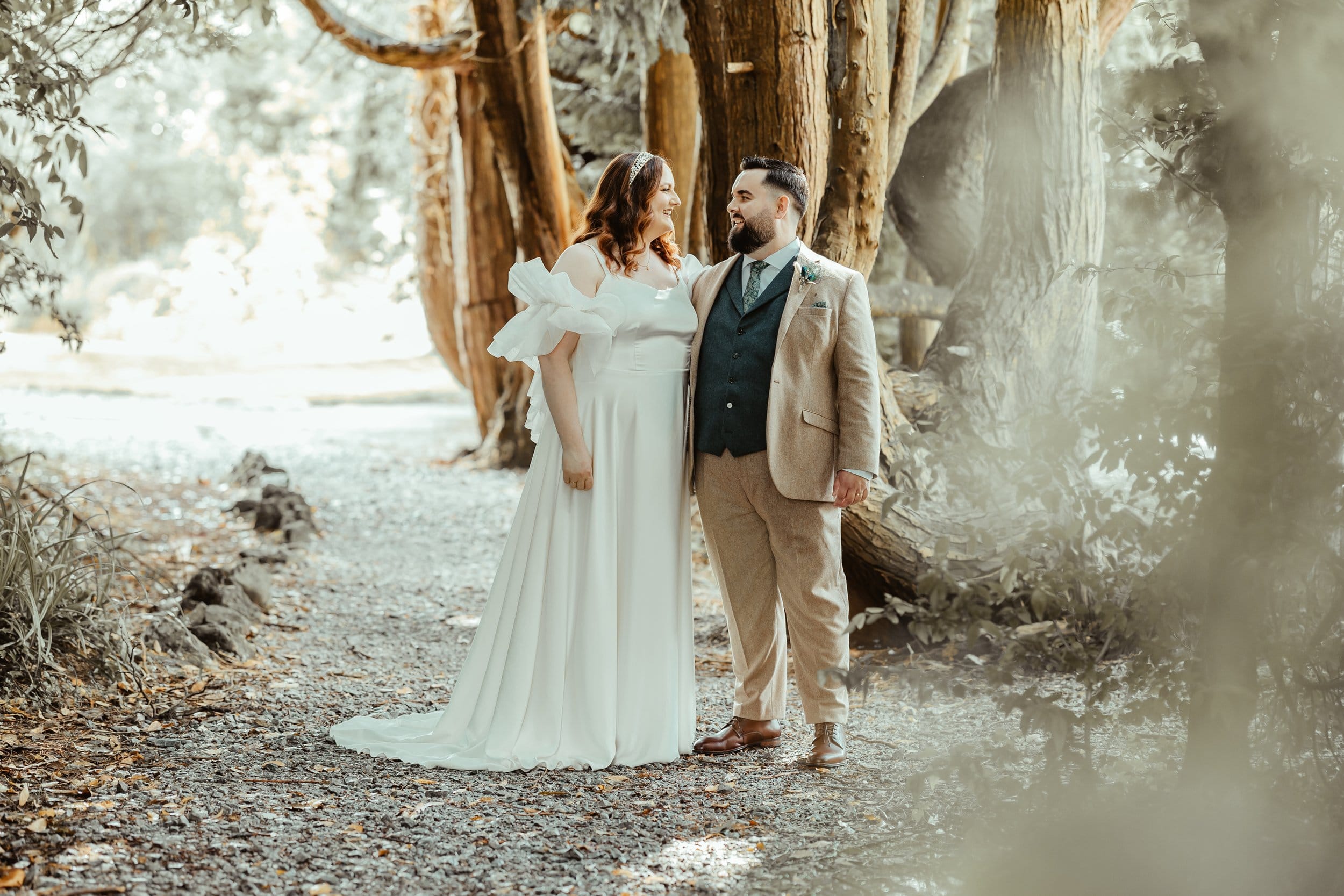 Ken adjusting Nicole's veil before the Springfort Hall ceremony, JOD Photography