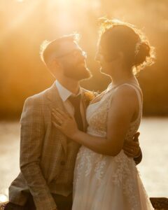 Kenmare Bay sunset portrait, framed by Best Wedding Photographer Cork & Kerry 2025, JOD Photography