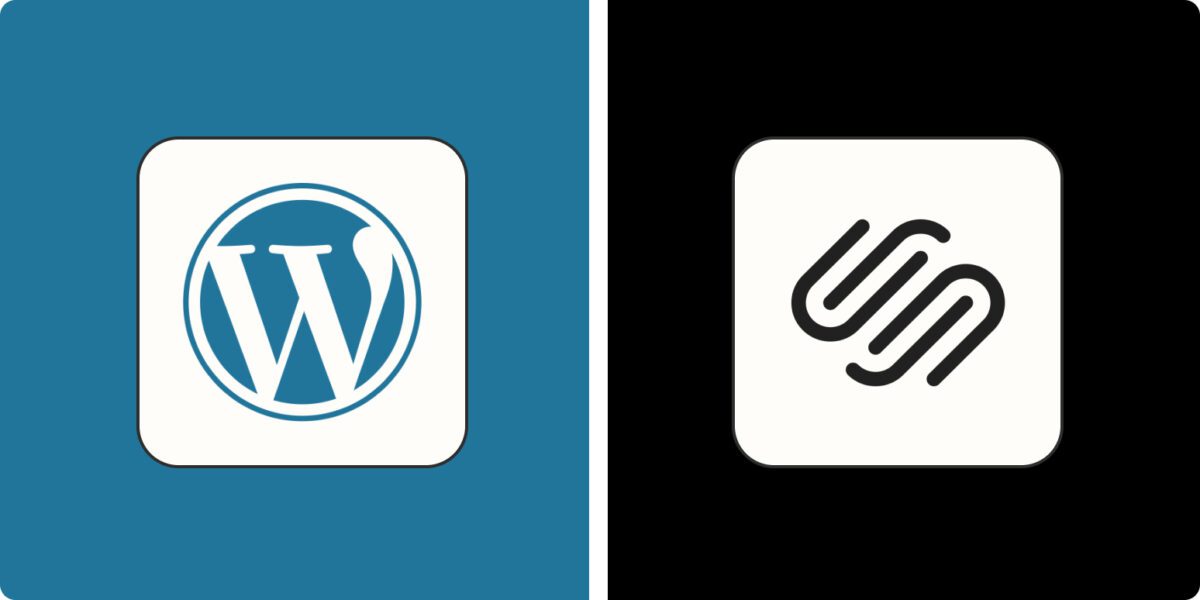 Squarespace vs Wordpress logo