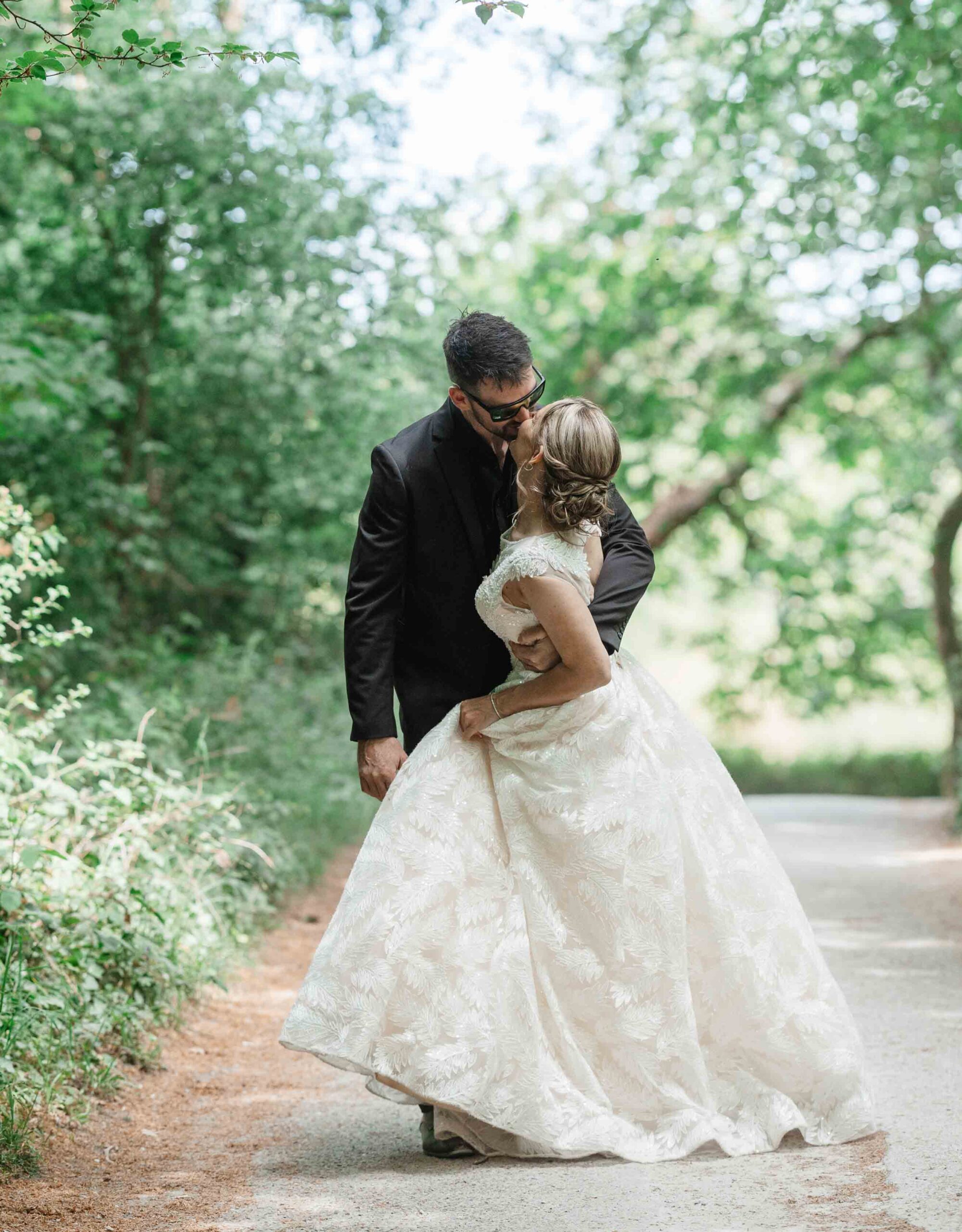 Bride and groom gazing into each others eyes JODPhotography