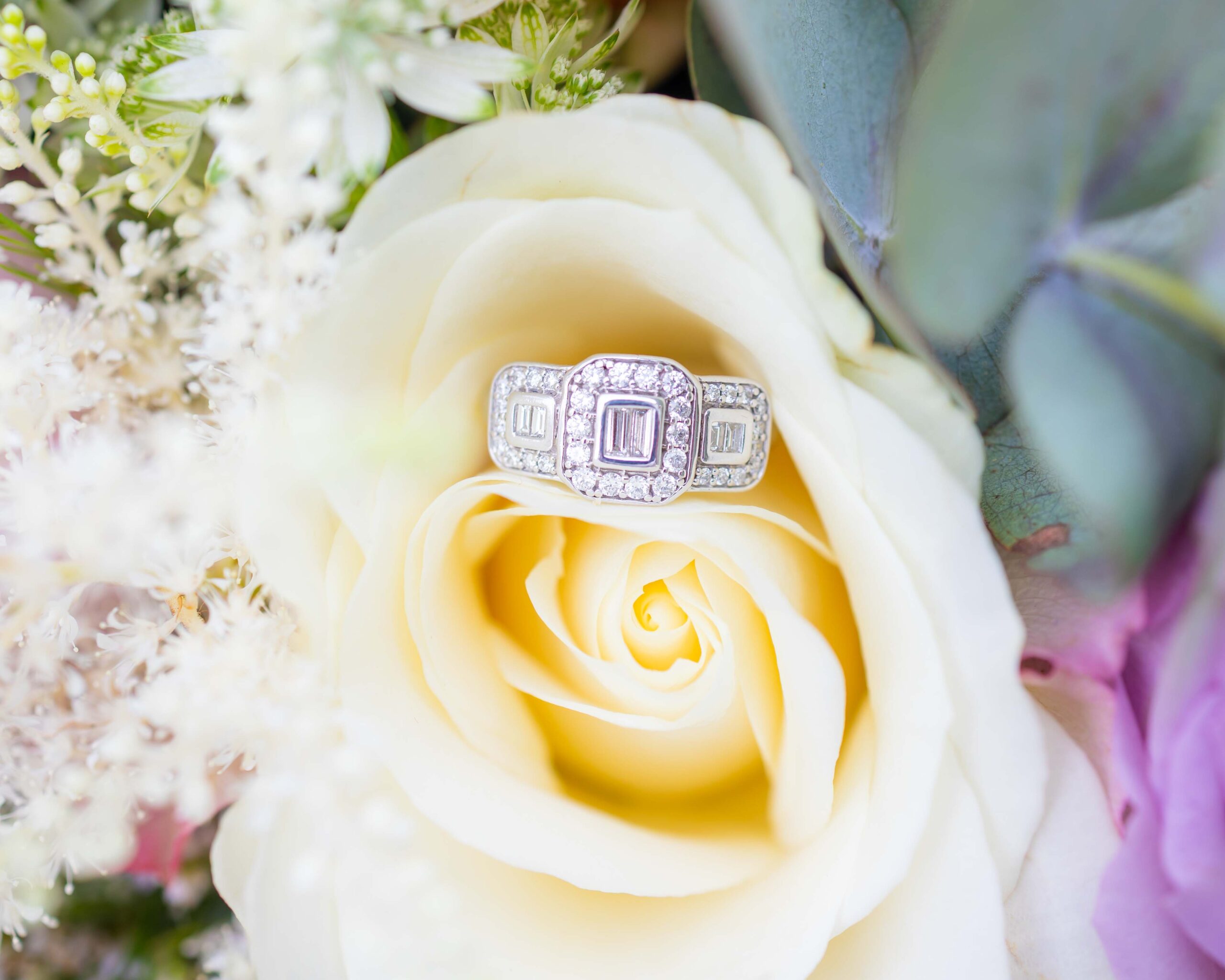 Close up of Emmas wedding bouquet by florist4u tracey JODPhotography