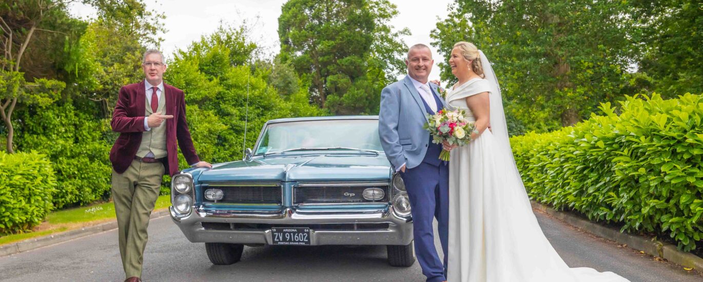 Bride and groom walking the grounds of Rochestown Park Hotel JODPhotography