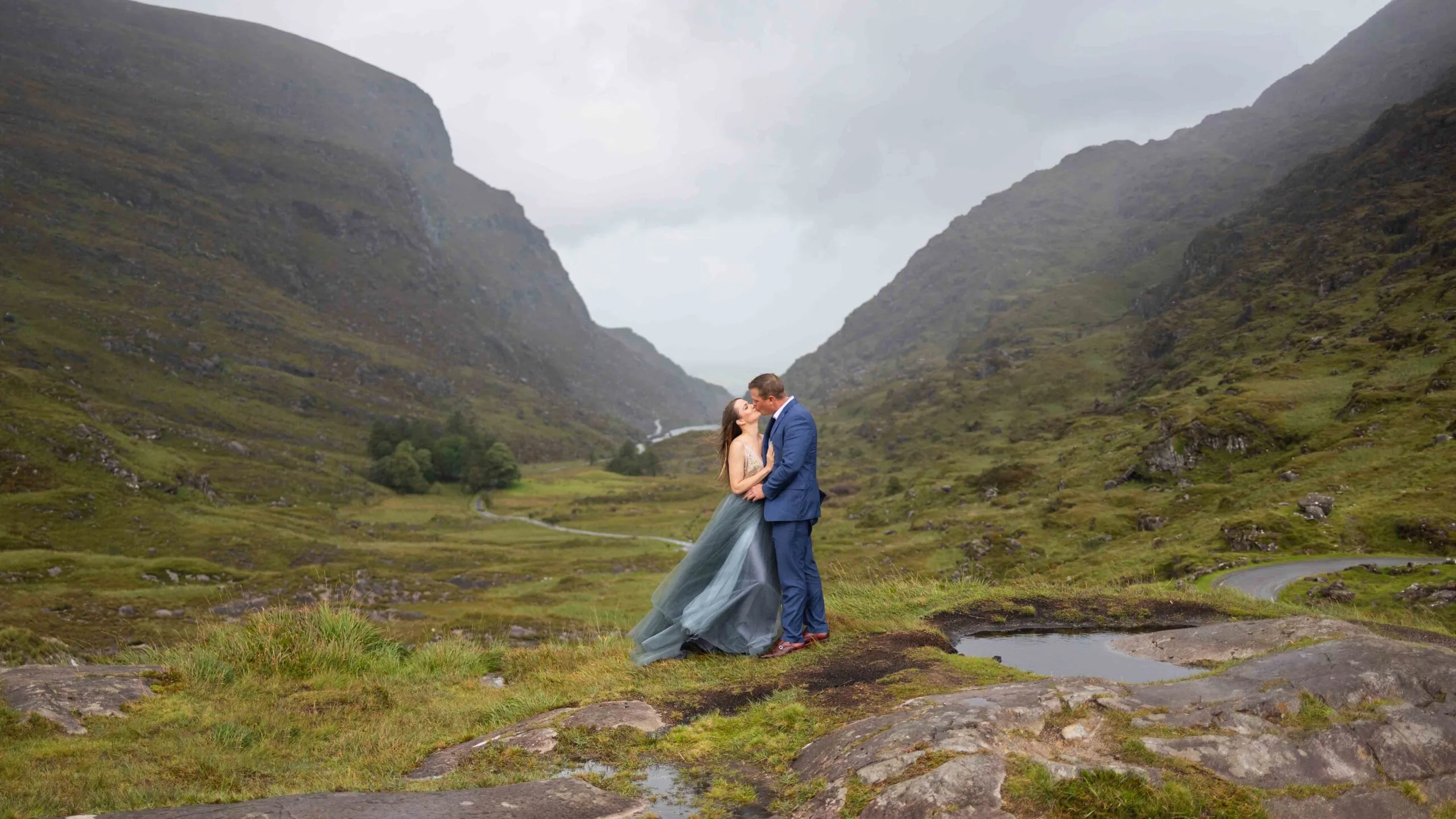 Couple standing at the Gap of Dunloe in Kerry — JOD Photography