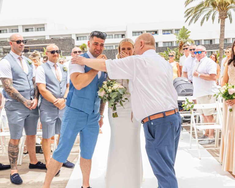 Groom Ivo emotional during vows Lanzarote wedding – JOD Photography