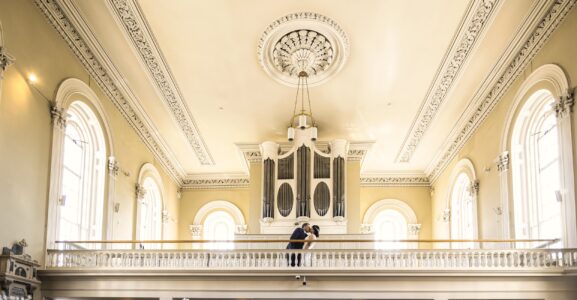 Bride walking into Church on wedding day — JOD Photography