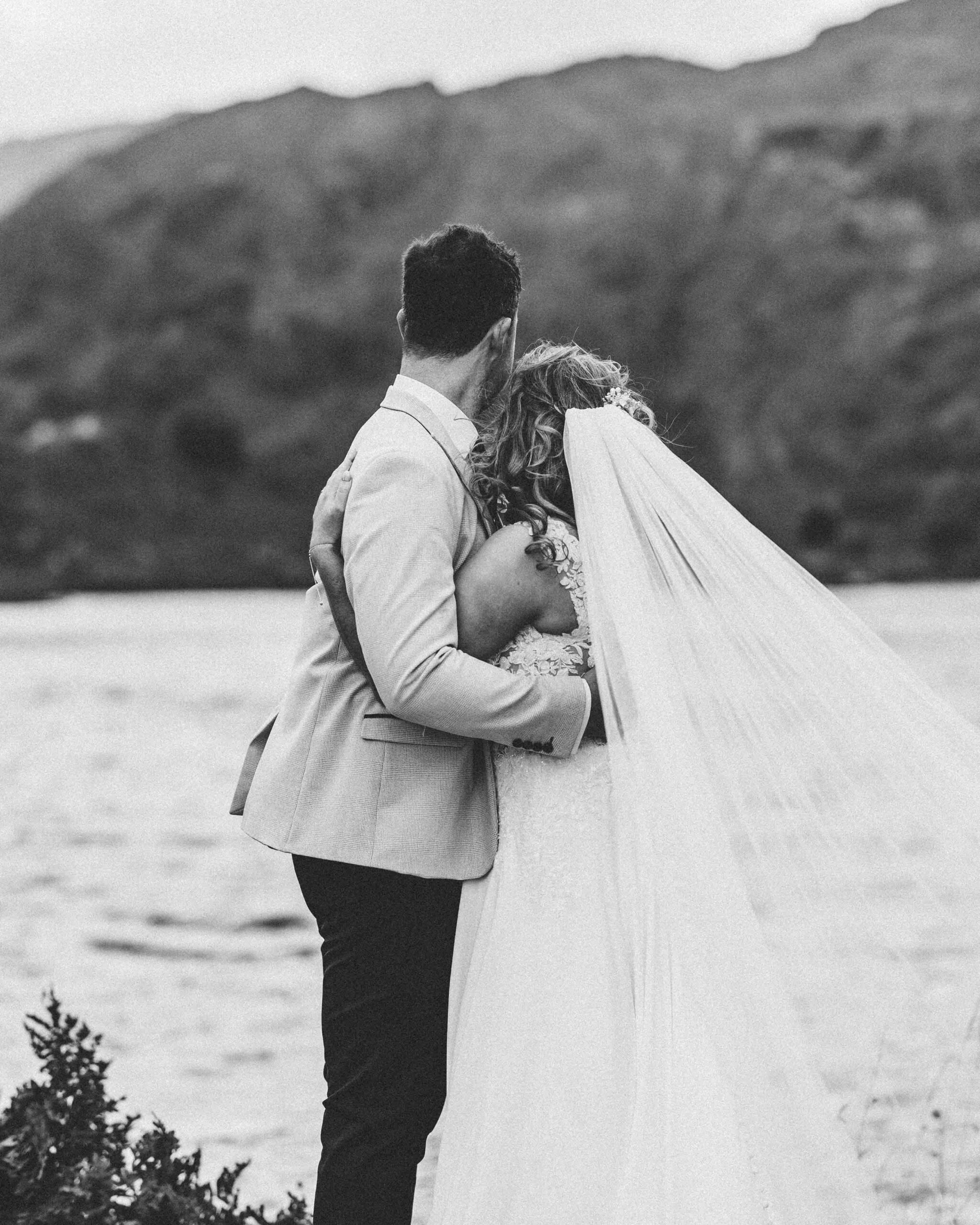 Couple’s first embrace as husband and wife at Gougane Barra – JOD Photography