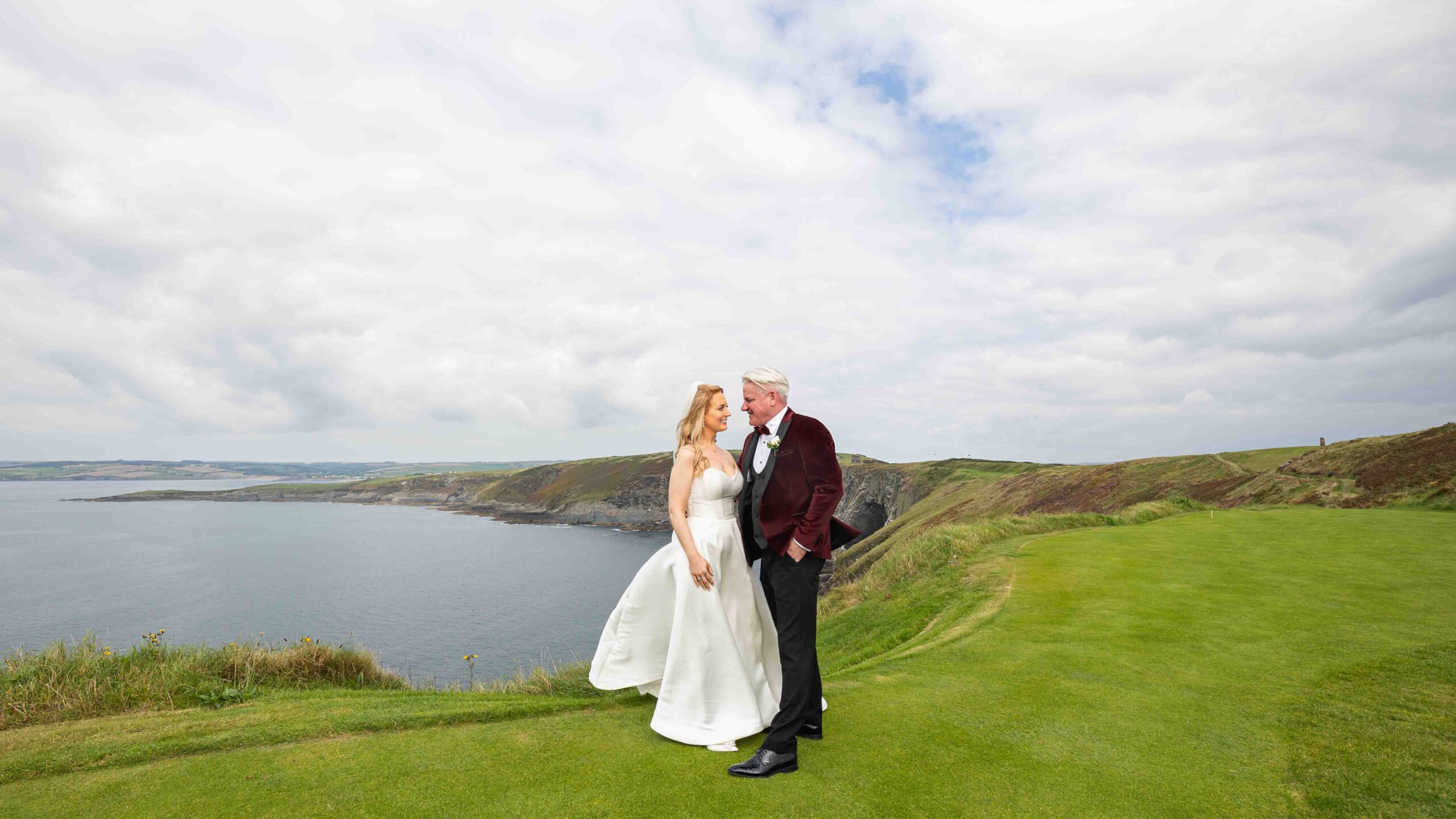 Alison smiling in the wind at Old Head of Kinsale – JOD Photography