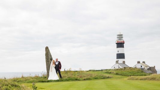 Stunning Irish coastline backdrop at Old Head Golf Course wedding shoot – JOD Photography