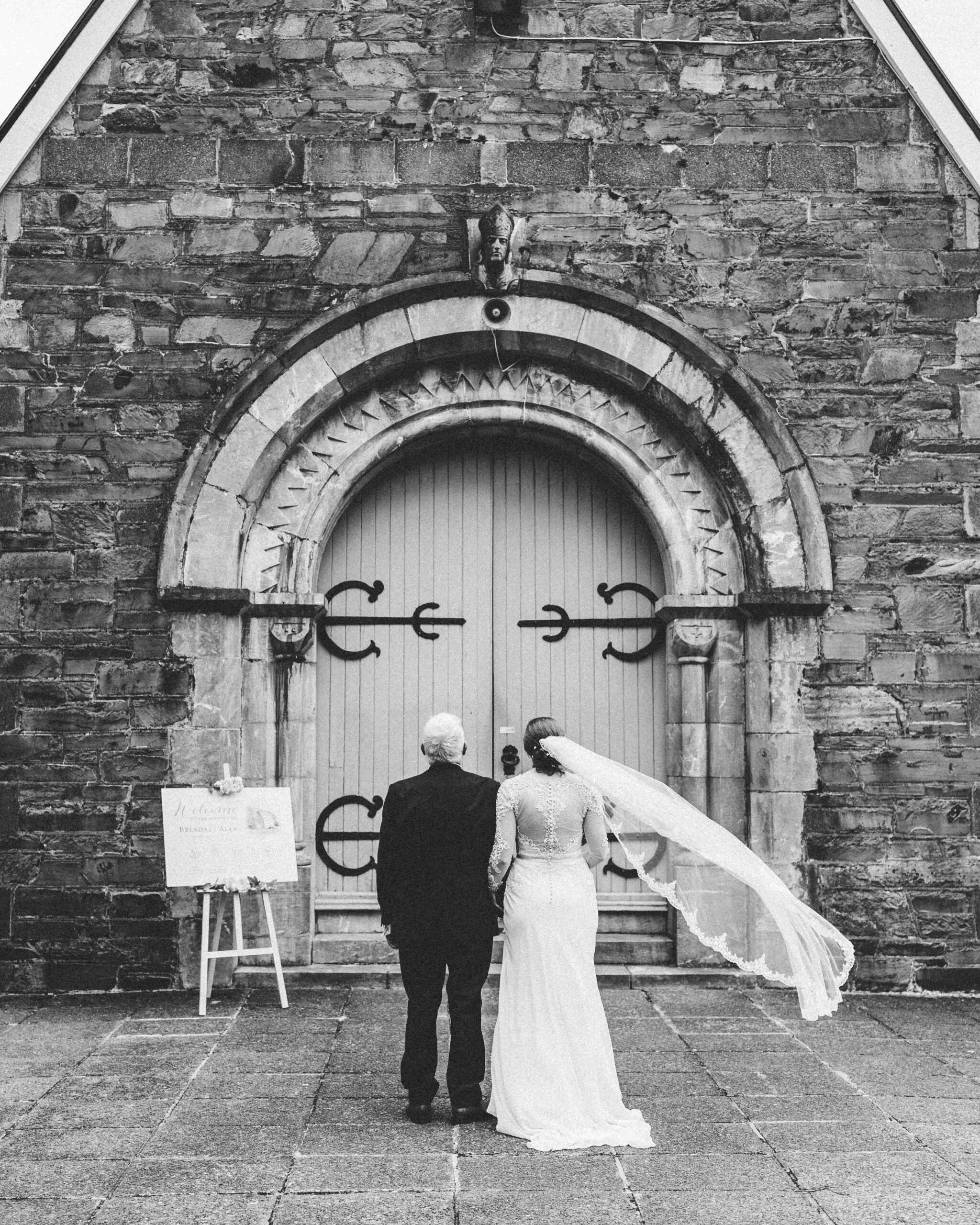 Groom waiting at St Finbarr’s Oratory entrance – JOD Photography
