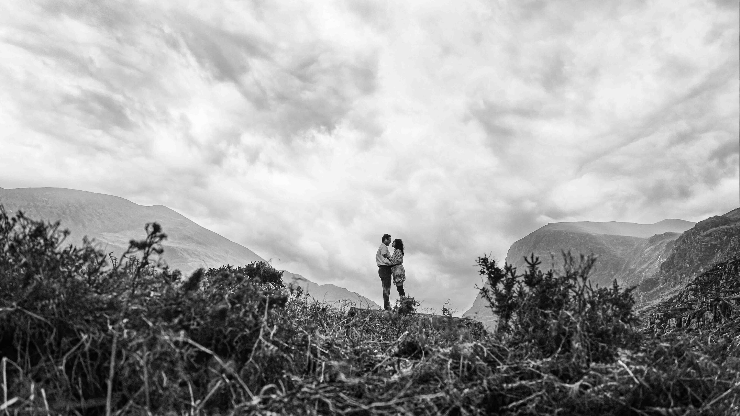 Relaxed engagement photography Ireland cliffs and valleys — JOD Photography