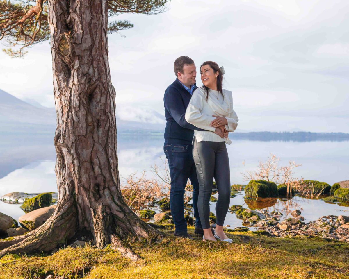 Romantic lakeside engagement session in Killarney with mountain views — JOD Photography