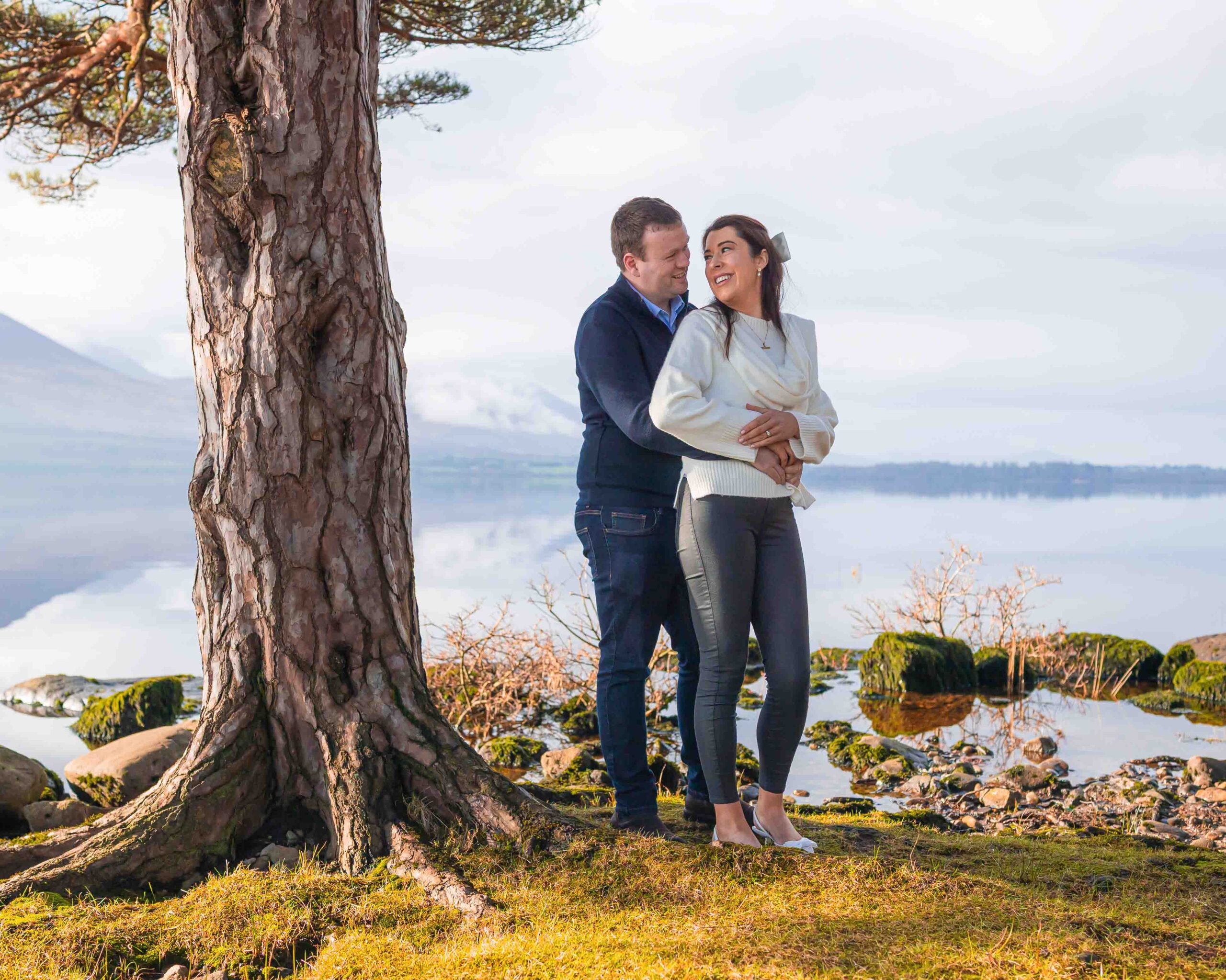 Romantic lakeside engagement session in Killarney with mountain views — JOD Photography