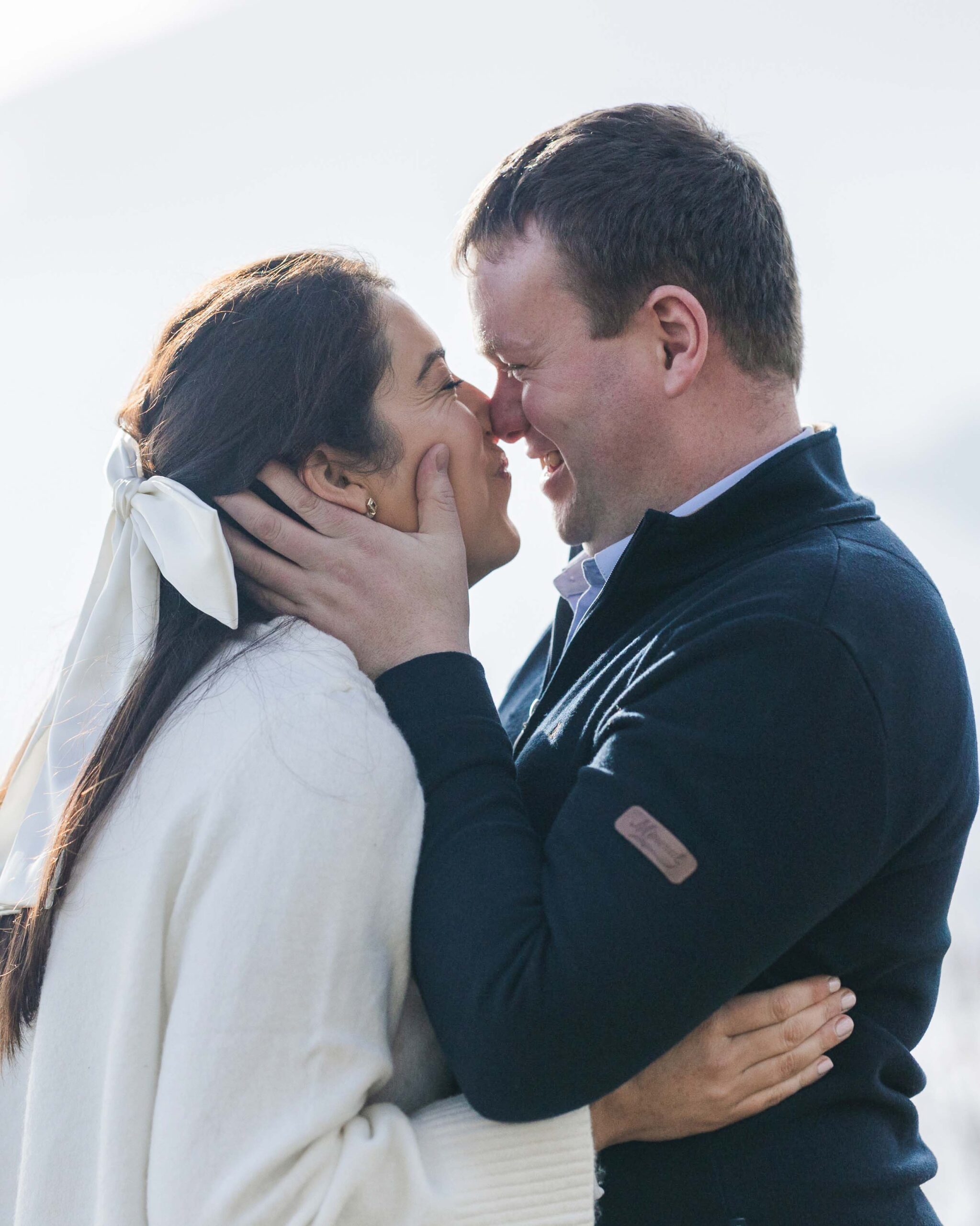 Candid couple portrait during an engagement shoot in the Killarney mountains — JOD Photography