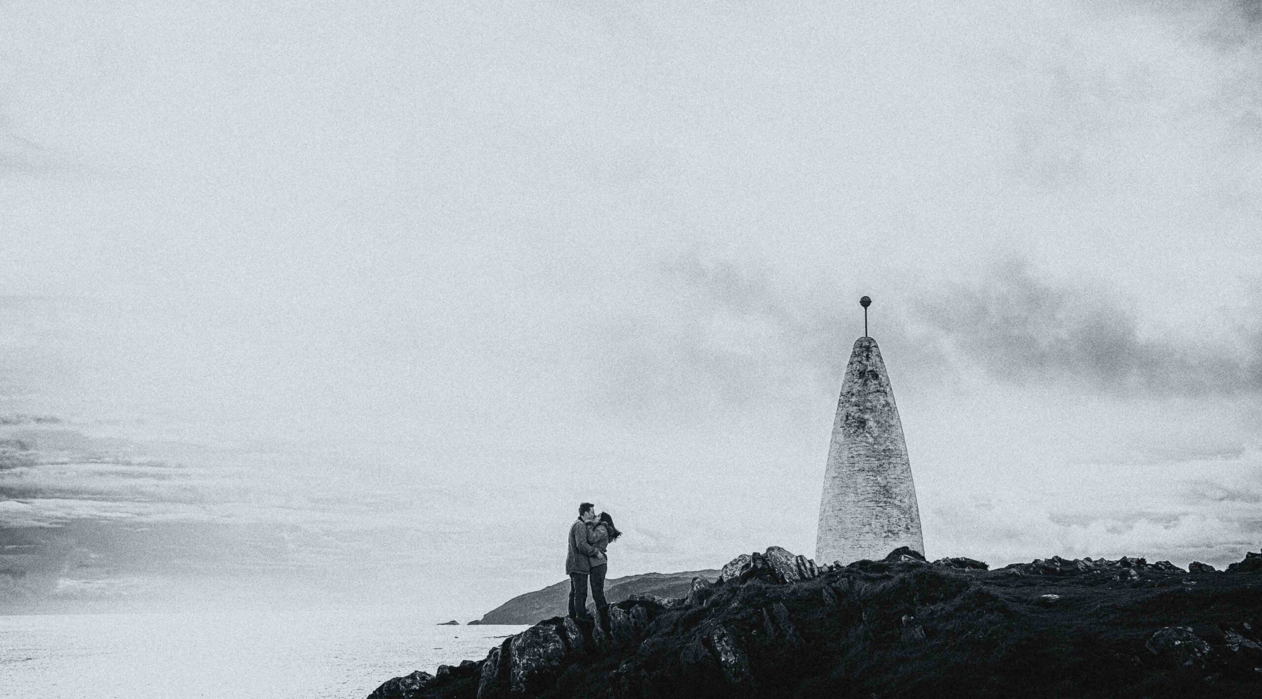 Surprise proposal at Baltimore Beacon in West Cork with Atlantic Ocean views
