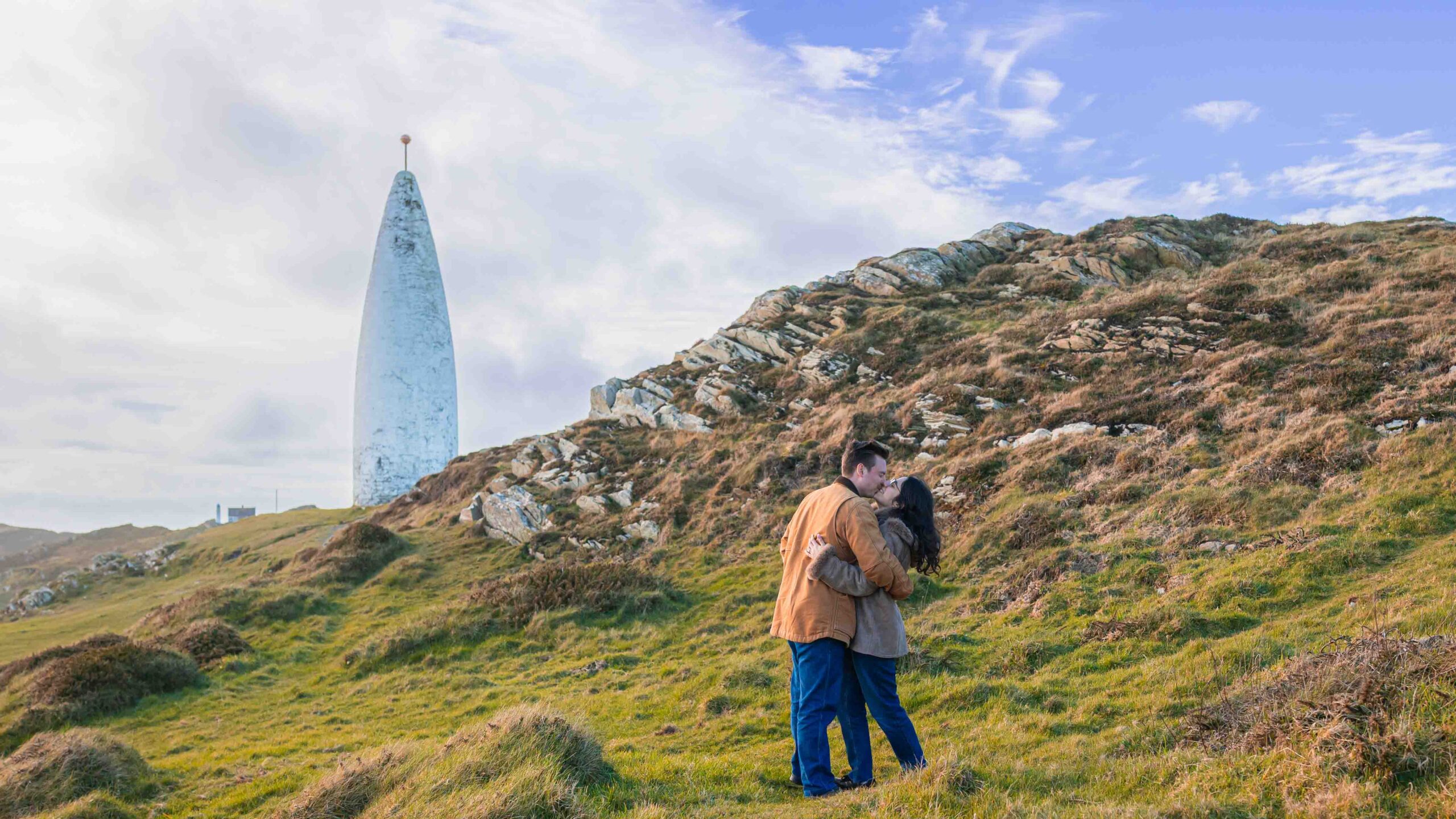 Close-up engagement ring photo taken during proposal at Baltimore Beacon