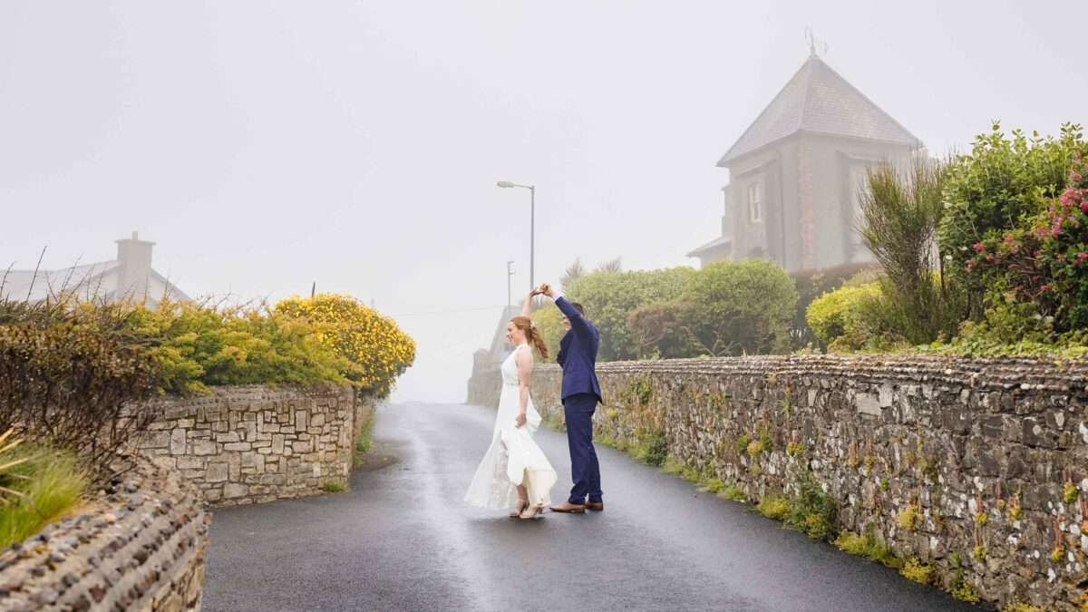 Bride arriving at Japanese Gardens Tramore wedding