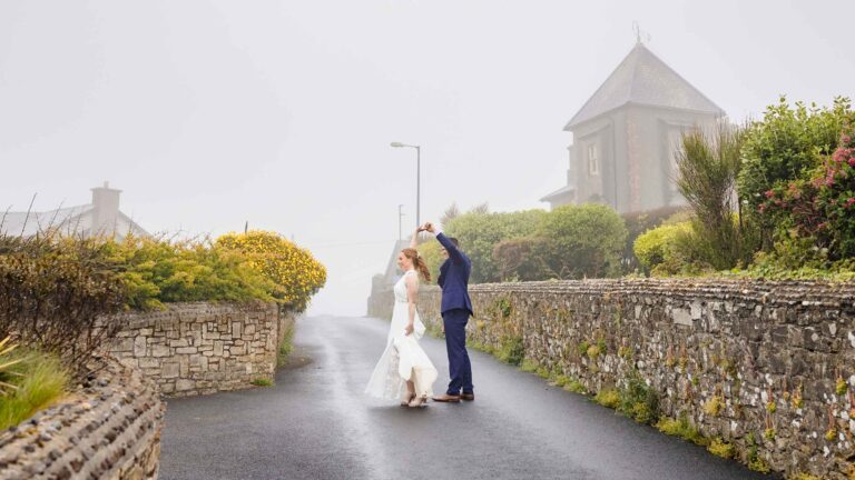 Bride arriving at Japanese Gardens Tramore wedding