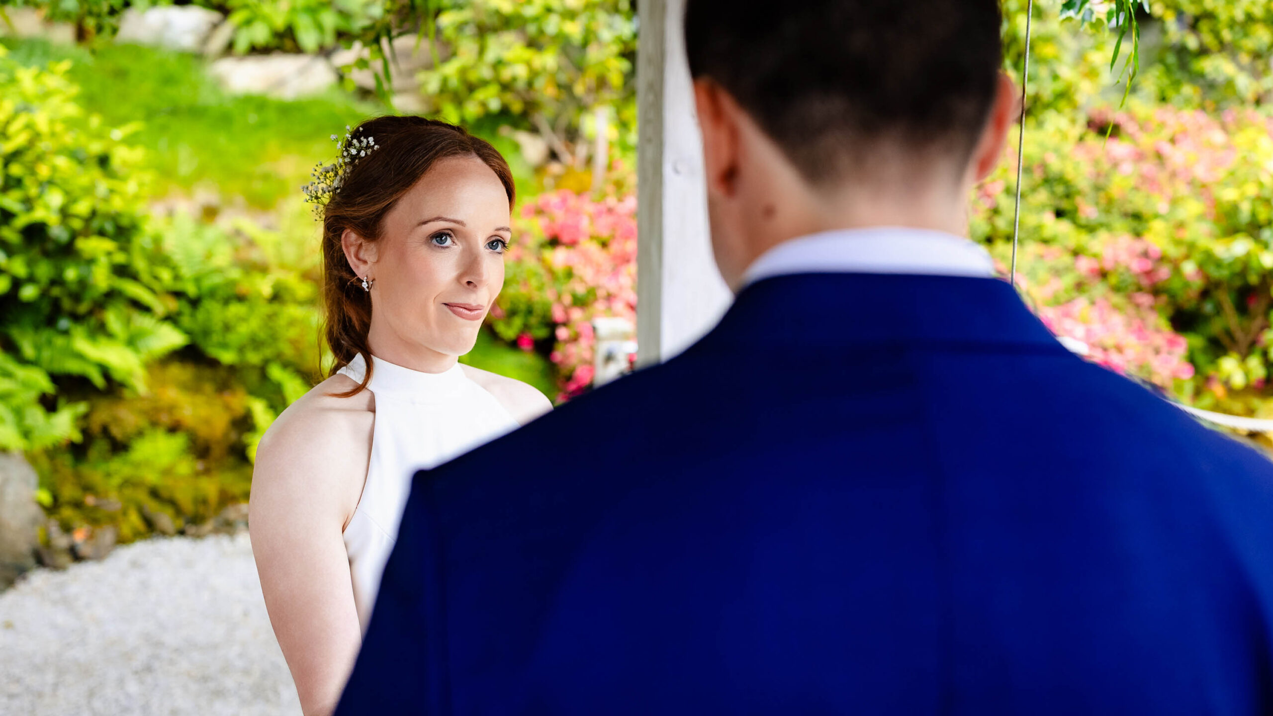 Wedding ceremony under canopy at Japanese Gardens