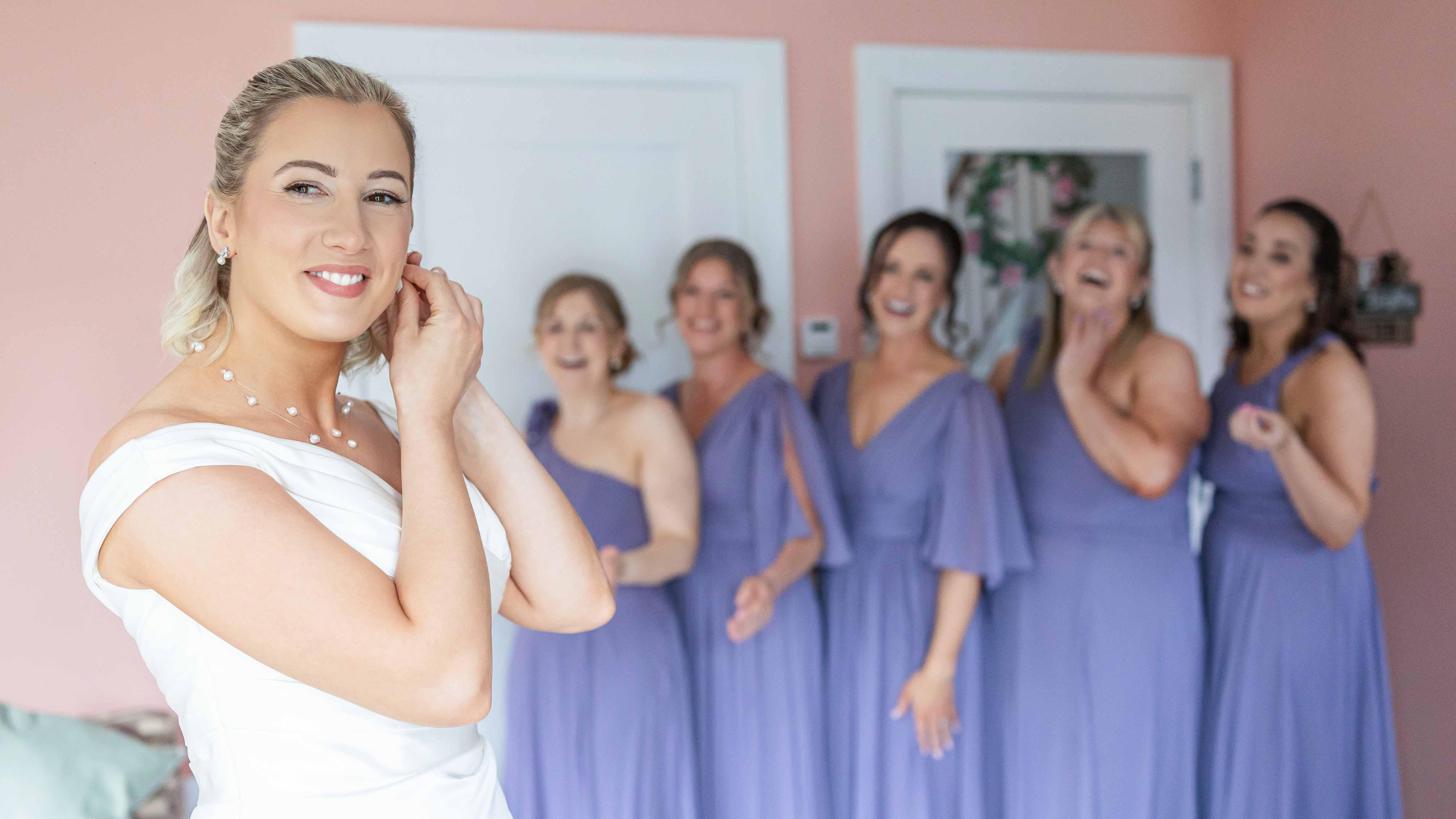 Bride and groom celebrating with family and friends in Cork