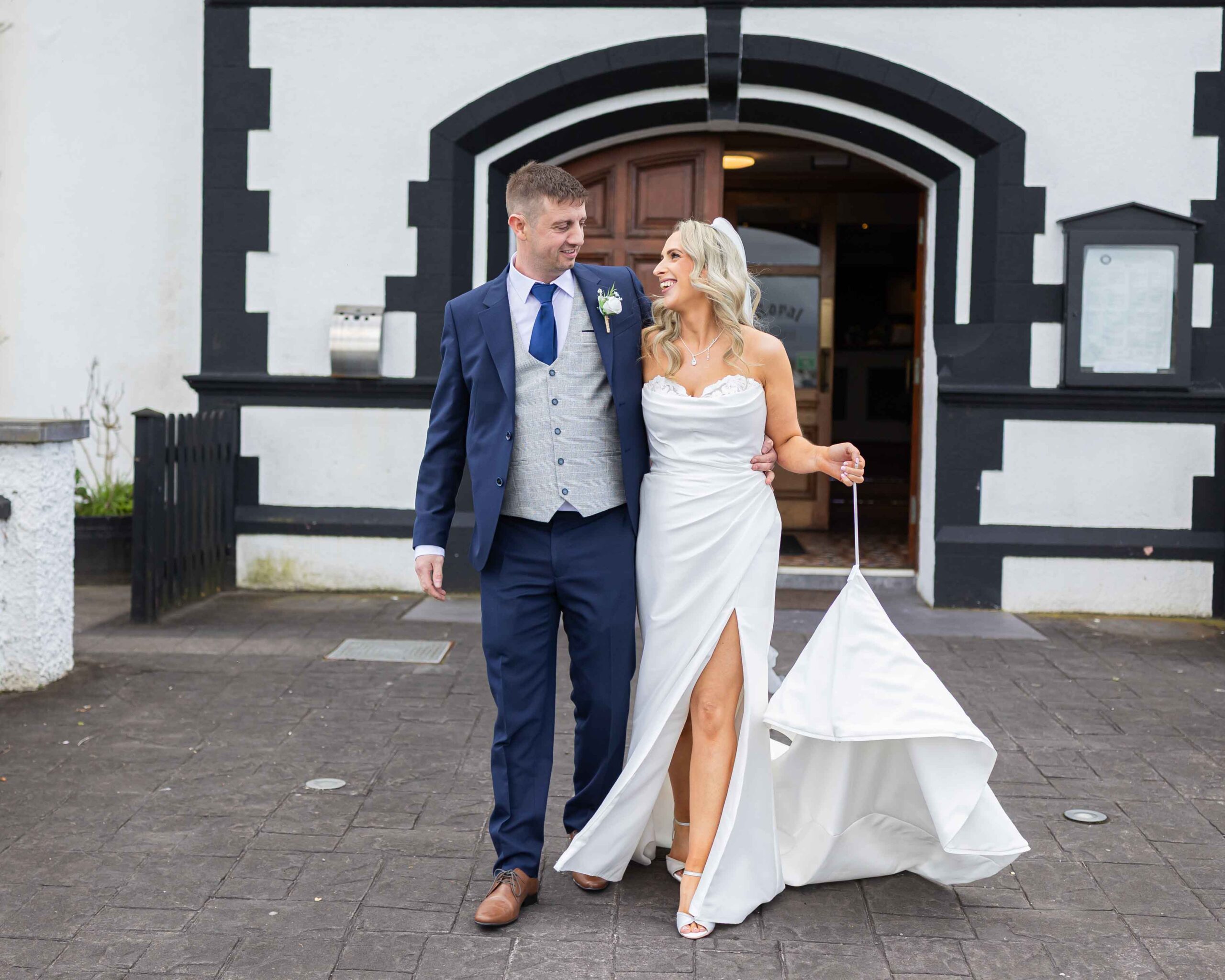 bride and groom on rocks atlantic ocean valentia island wedding – JOD Photography