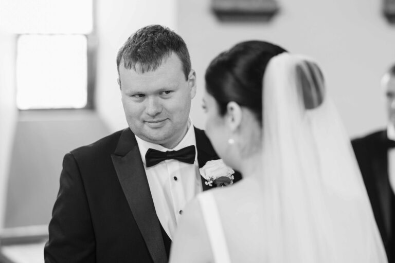 Bride with family before church ceremony in Waterville – JOD Photography