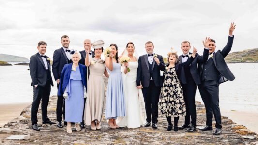 Wedding guests congratulating newlyweds in Kerry – JOD Photography