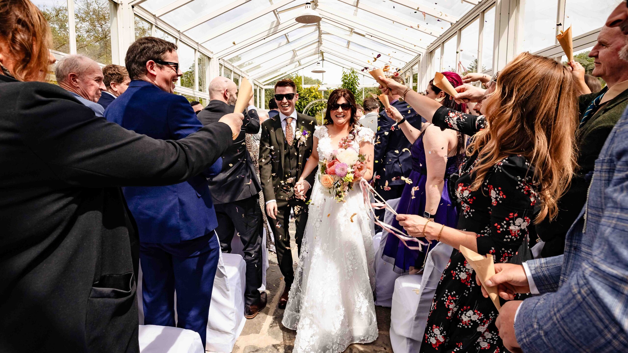 Guests celebrating wedding ceremony in County Clare