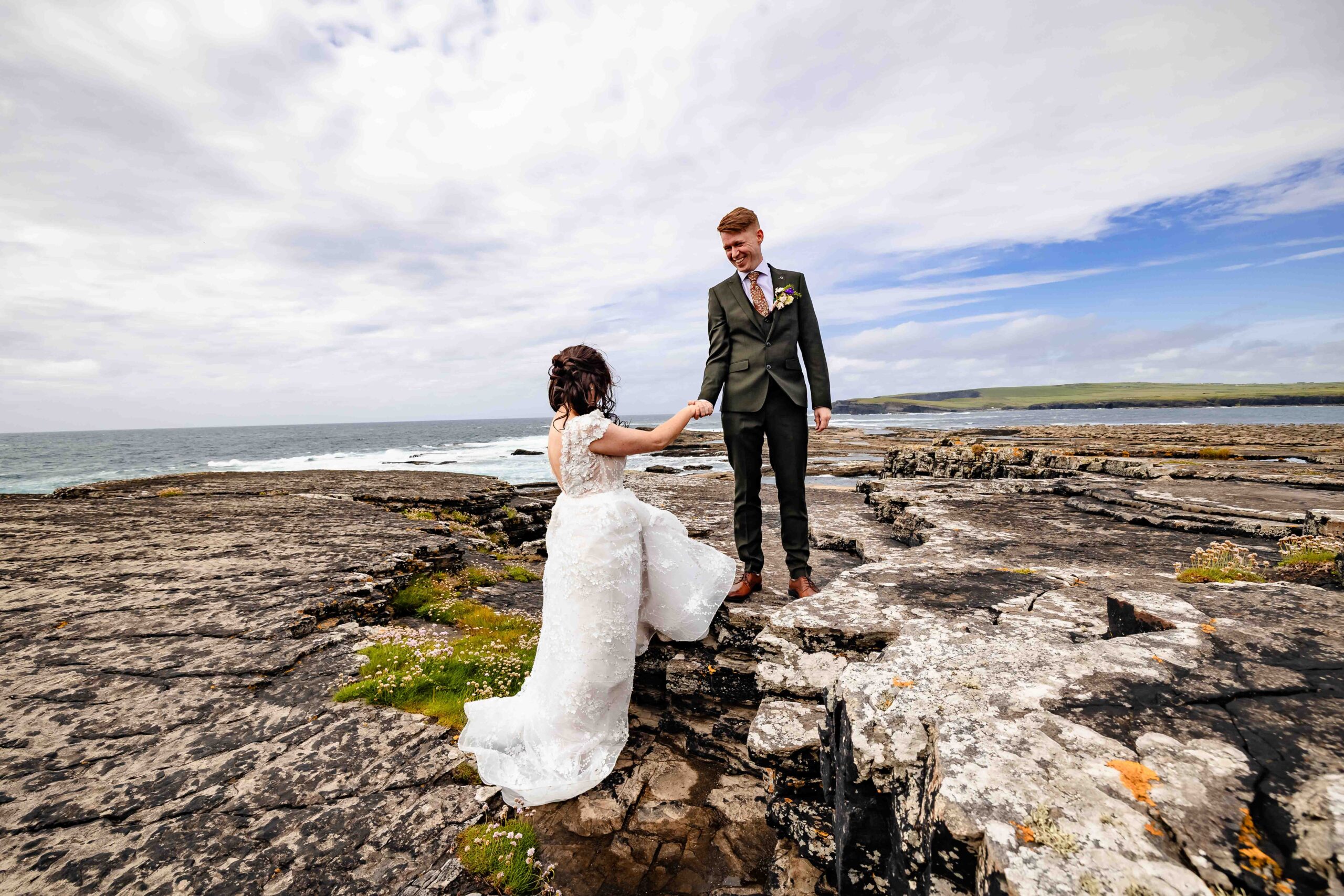 Aidan and Fiona celebrating their wedding day in County Clare by JOD Photography