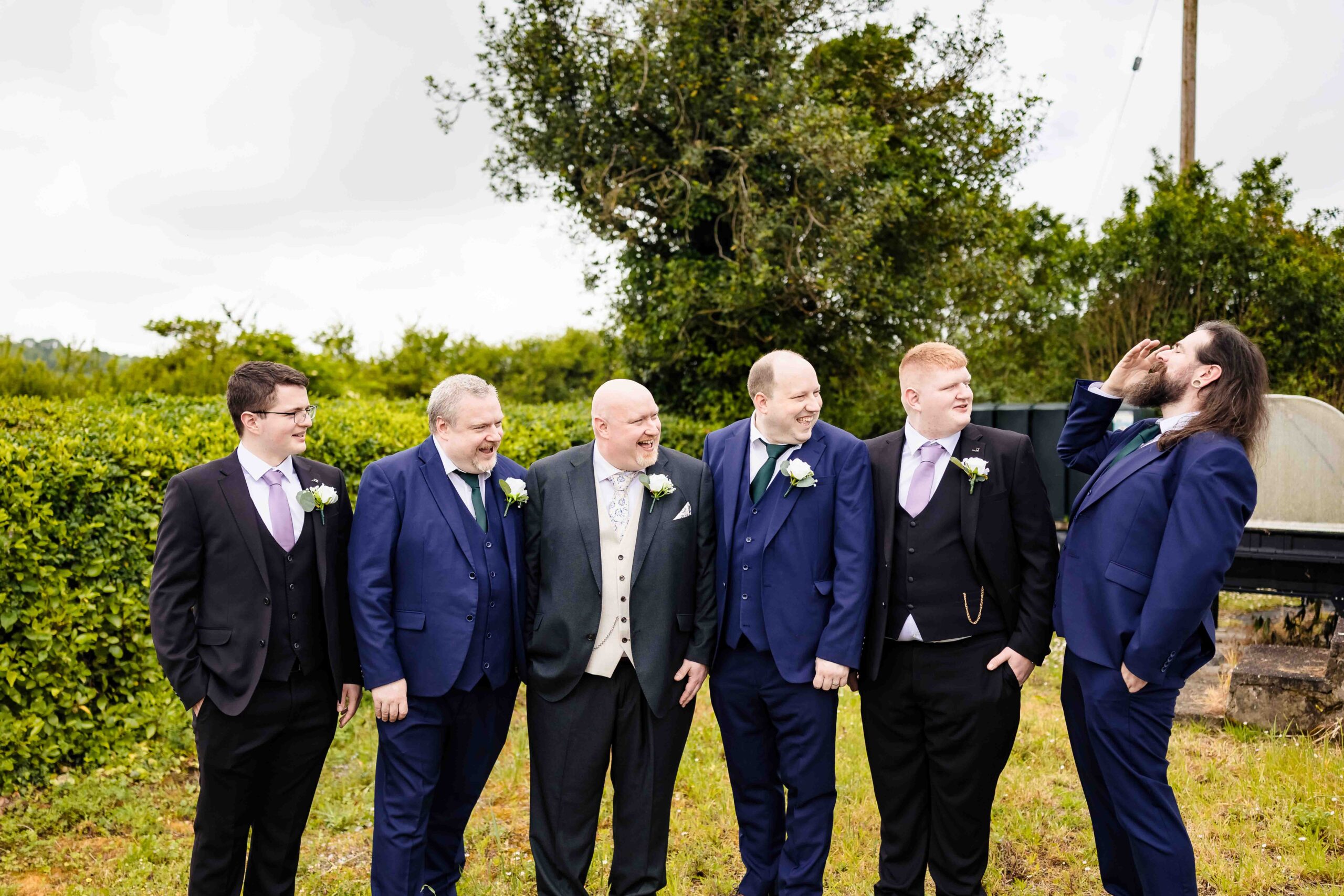 Chris getting ready with his groomsmen