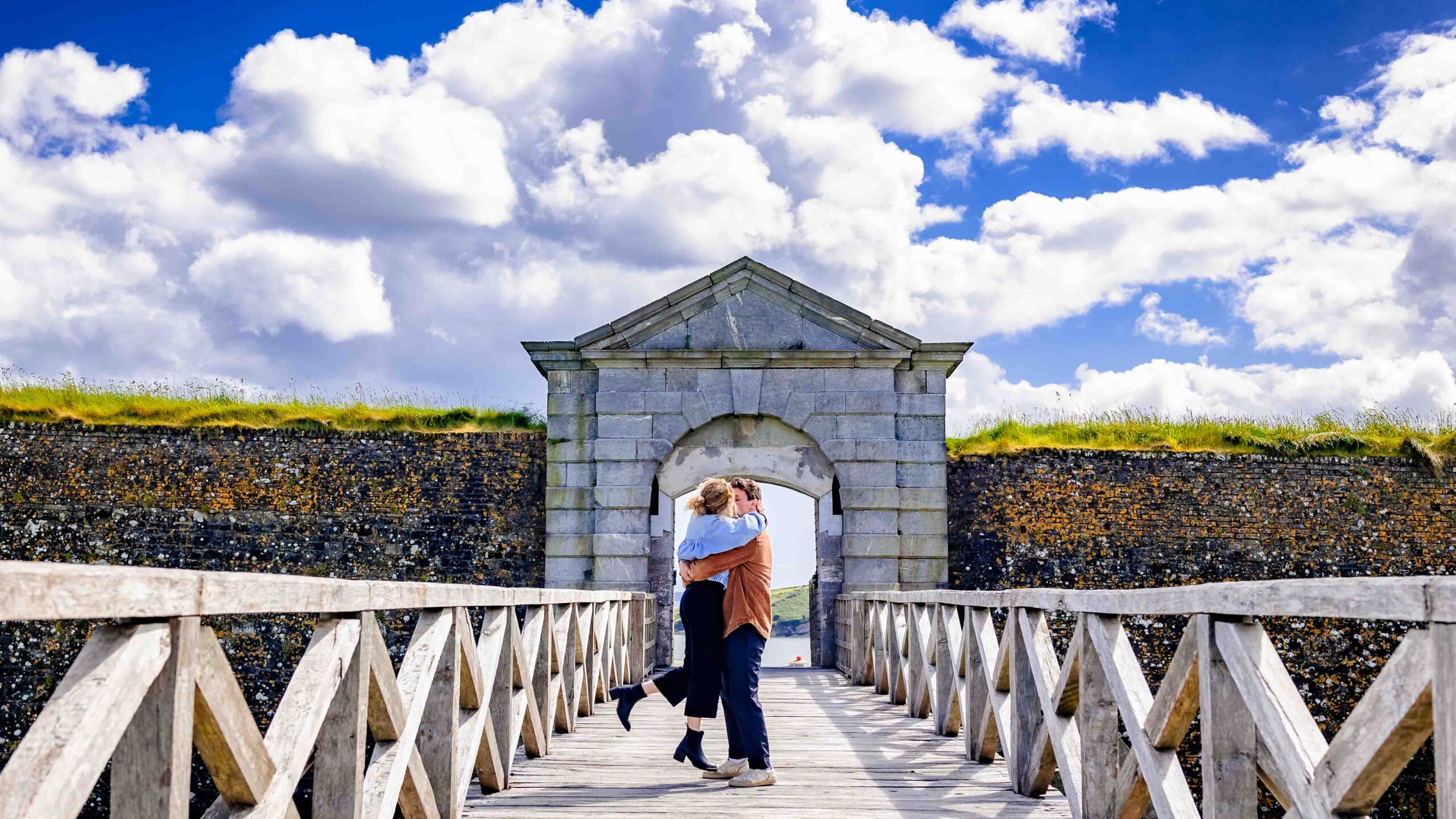 Natural proposal photography at Charles Fort Cork