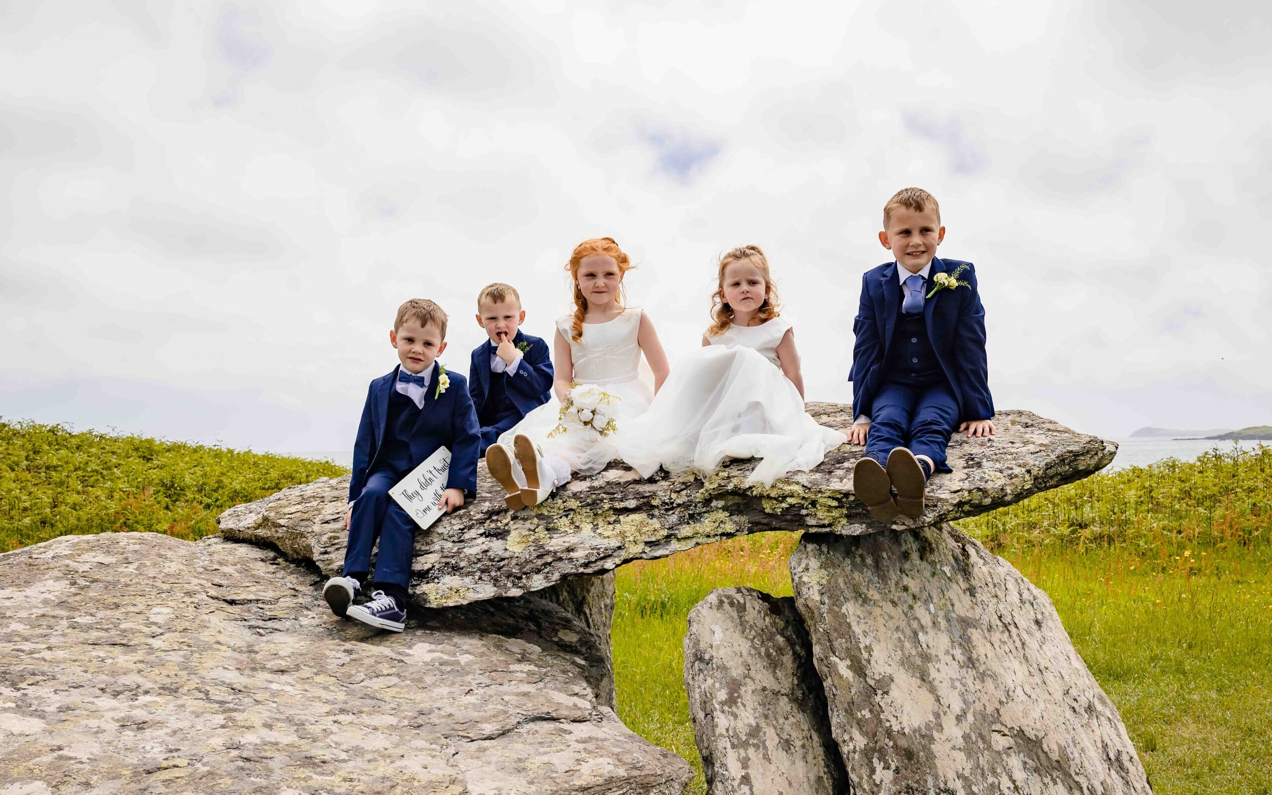 Guests enjoying a summer wedding at Skull Harbour Hotel