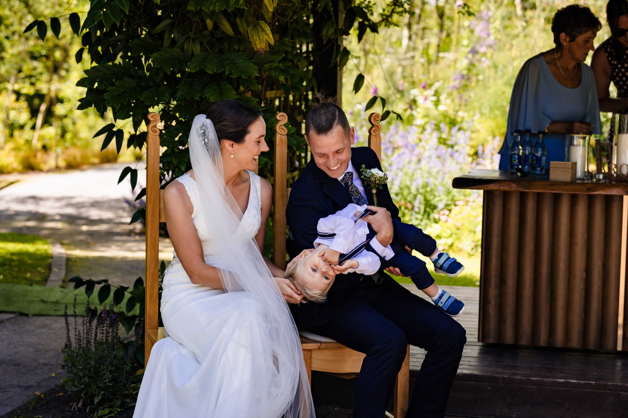 Outdoor wedding celebration at Fernhill House Hotel photographed by JOD Photography