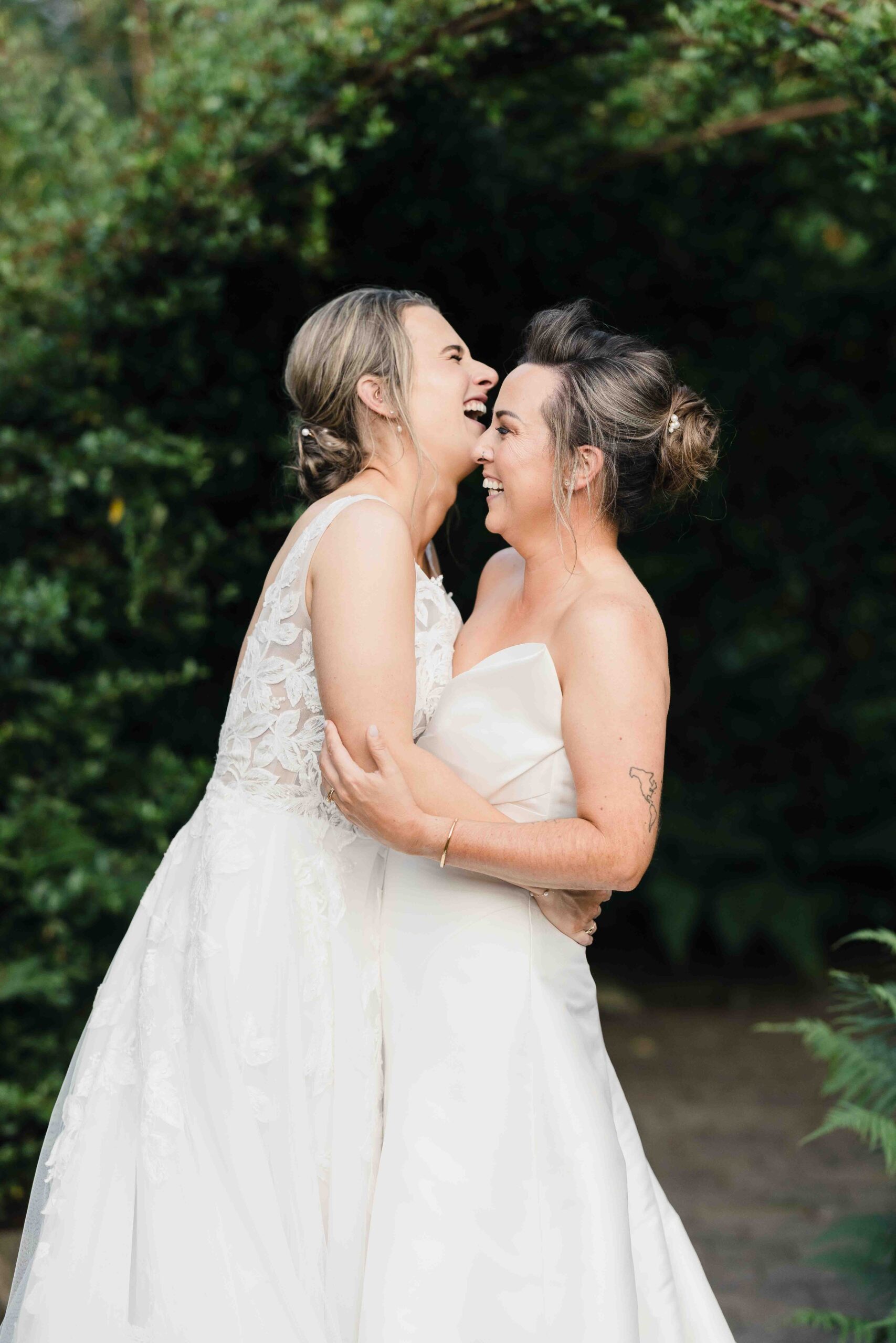 Wedding dress hanging in the Styling Lounge at Fernhill House – JOD Photography
