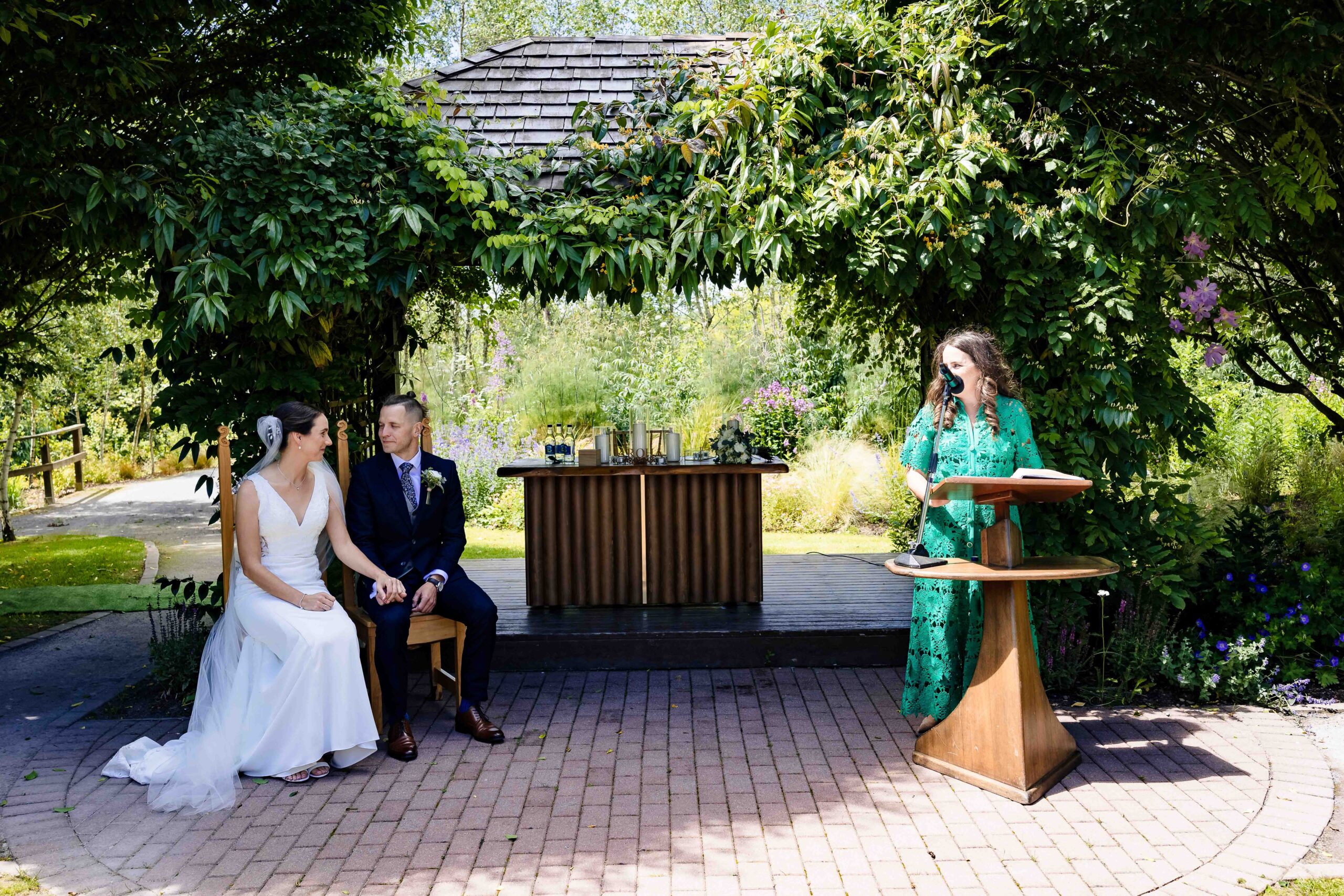 Outdoor wedding ceremony at Fernhill House captured by JOD Photography
