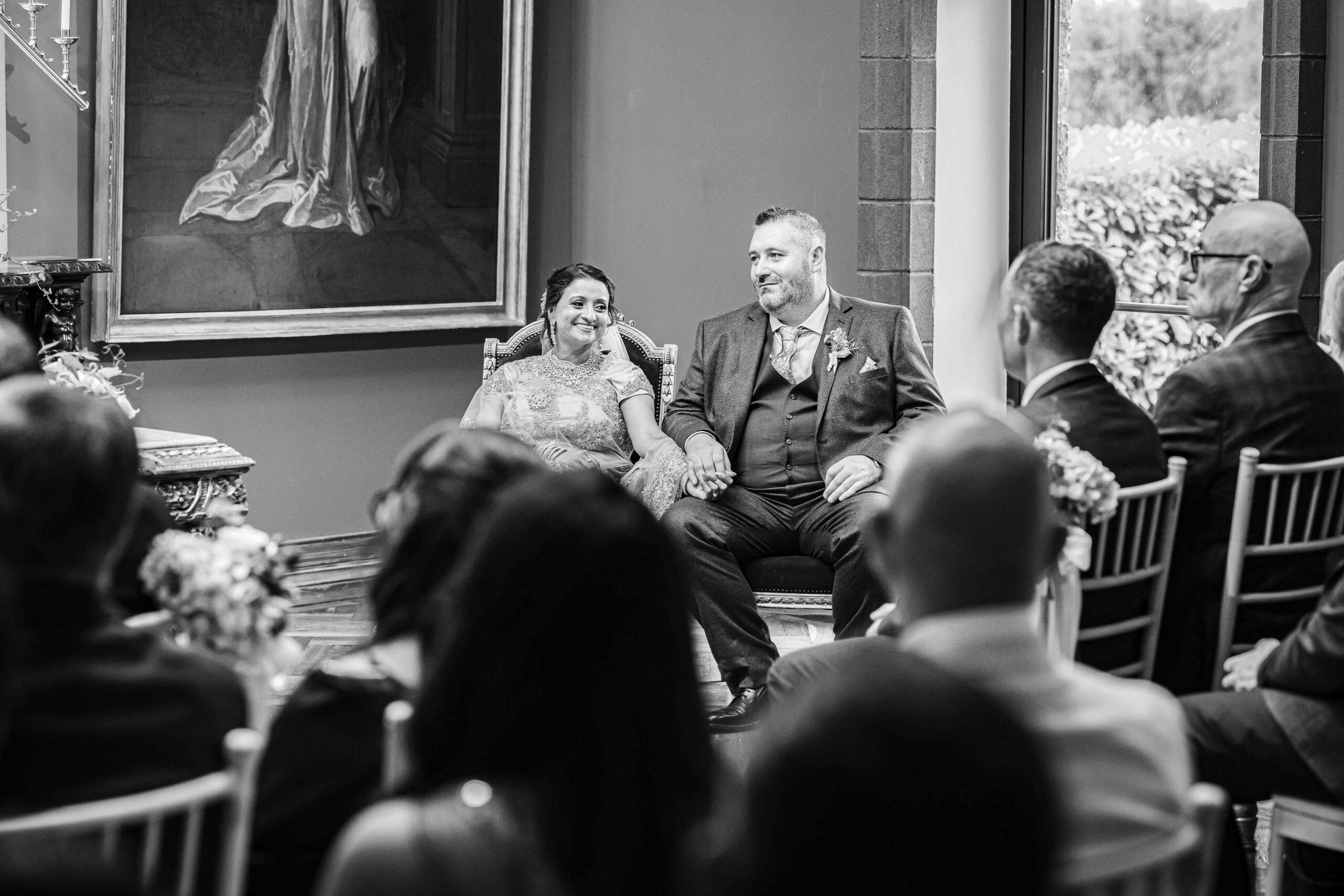 Bride Monita wearing the beautiful pink wedding dress handmade by her late mum.