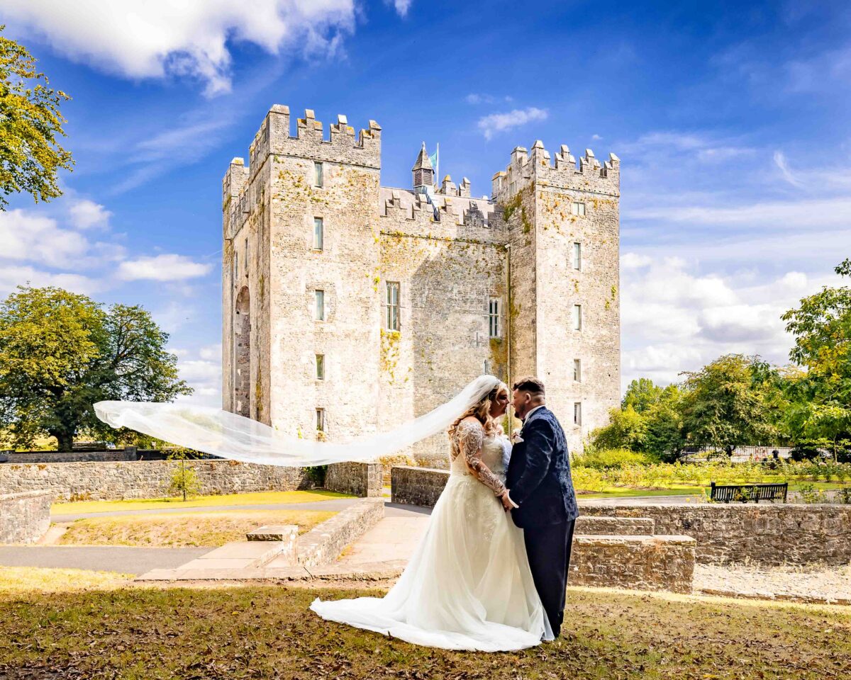 Documentary wedding photographer capturing real laughter at Bunratty Castle