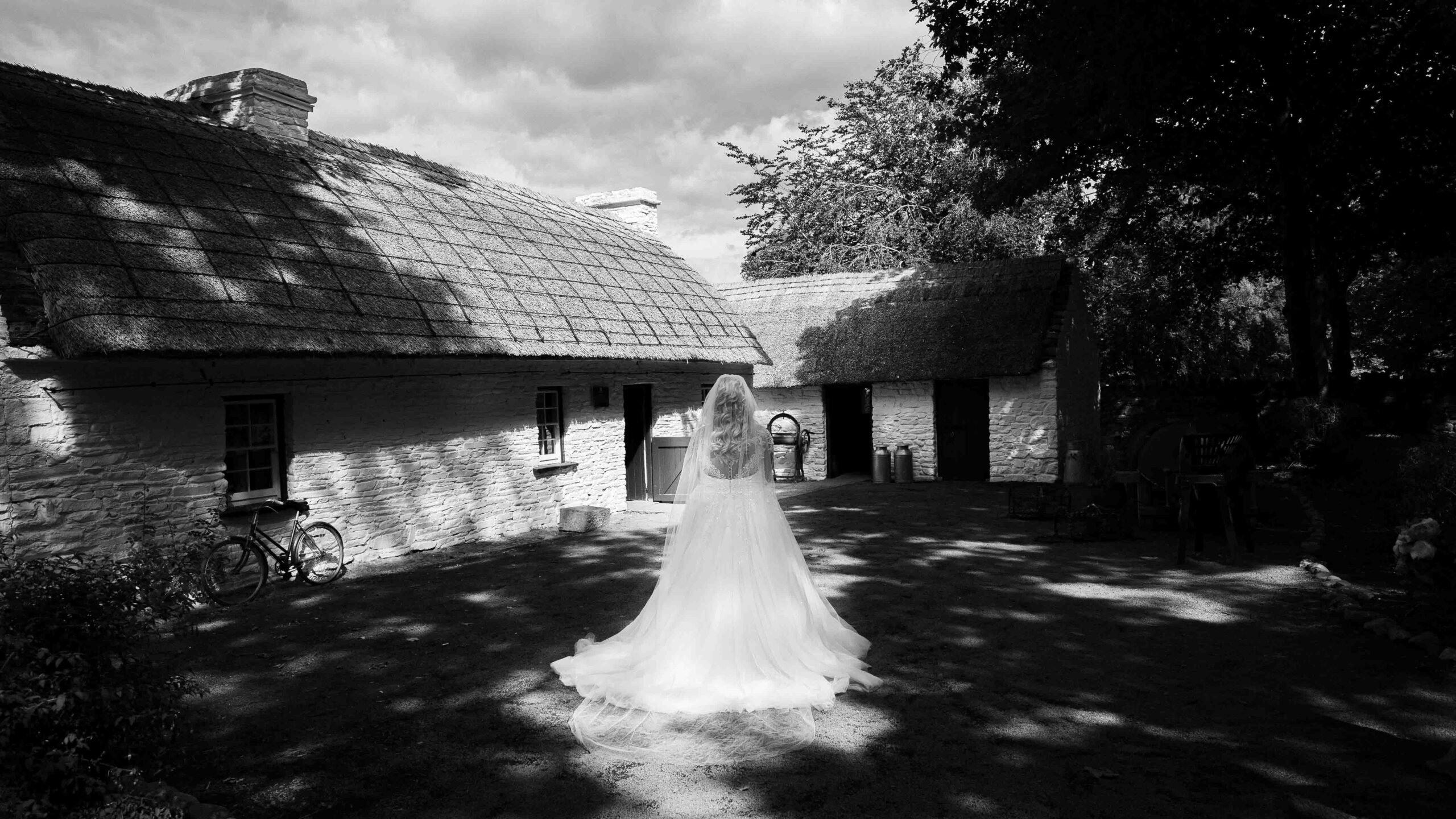 Wedding portraits in the historic grounds of Bunratty Castle