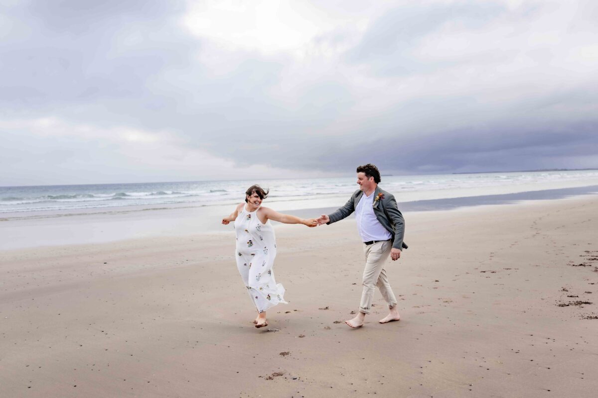 Relaxed beach wedding photography on the Kerry coast