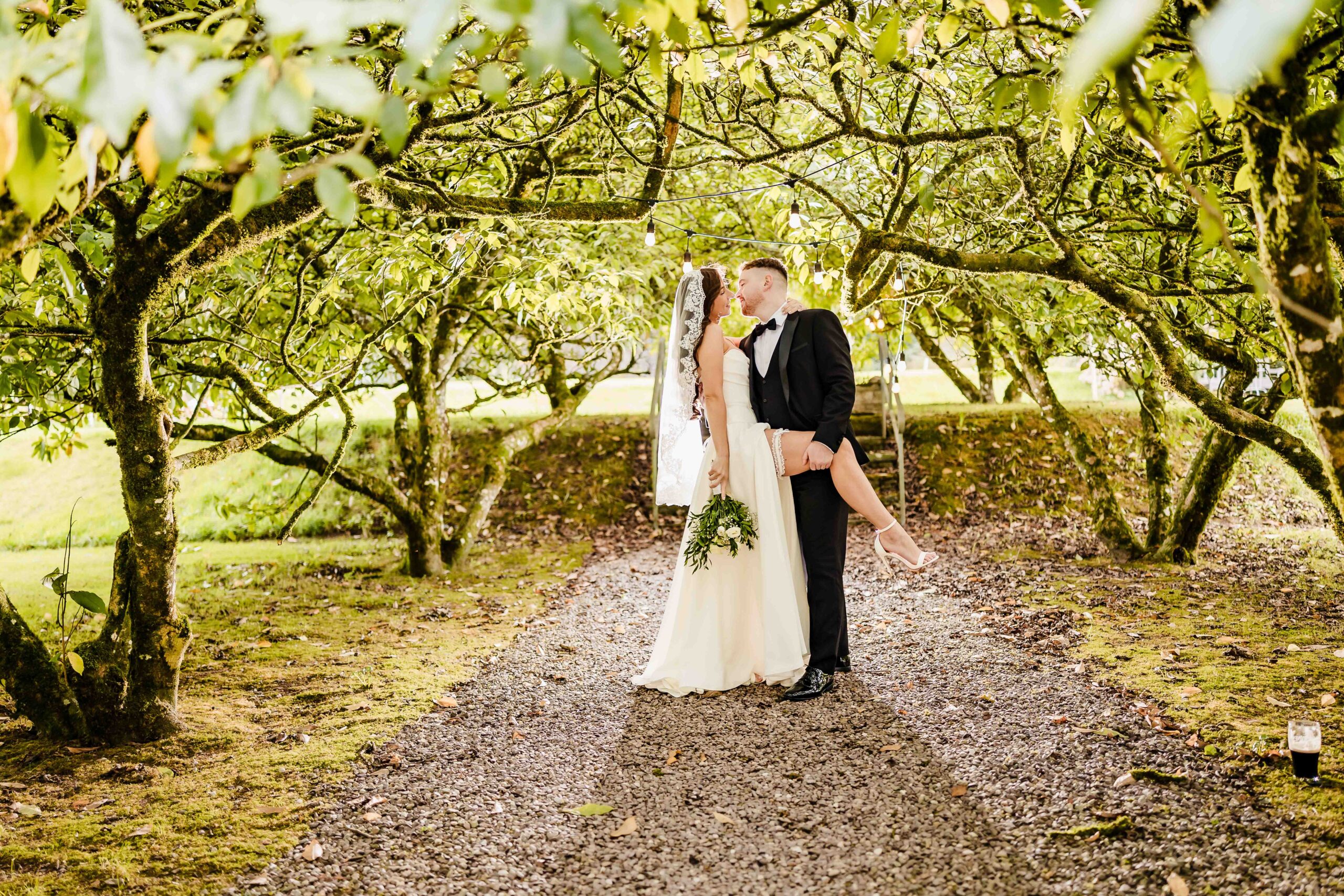 Relaxed couple photograph after a woodland ceremony at Ballyvolane House – JOD Photography