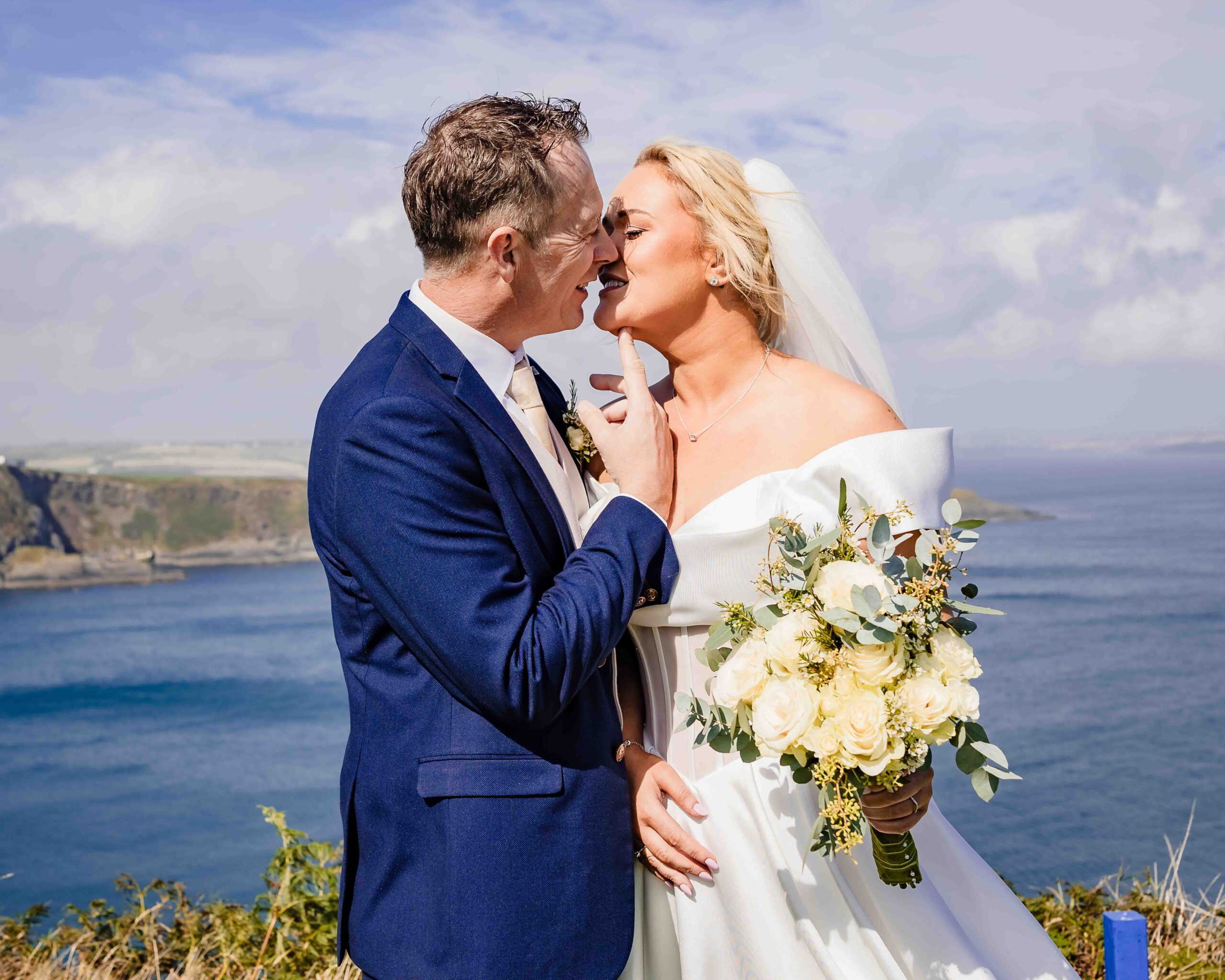 Sinéad and Roly together during their church wedding ceremony in Ballinspittle