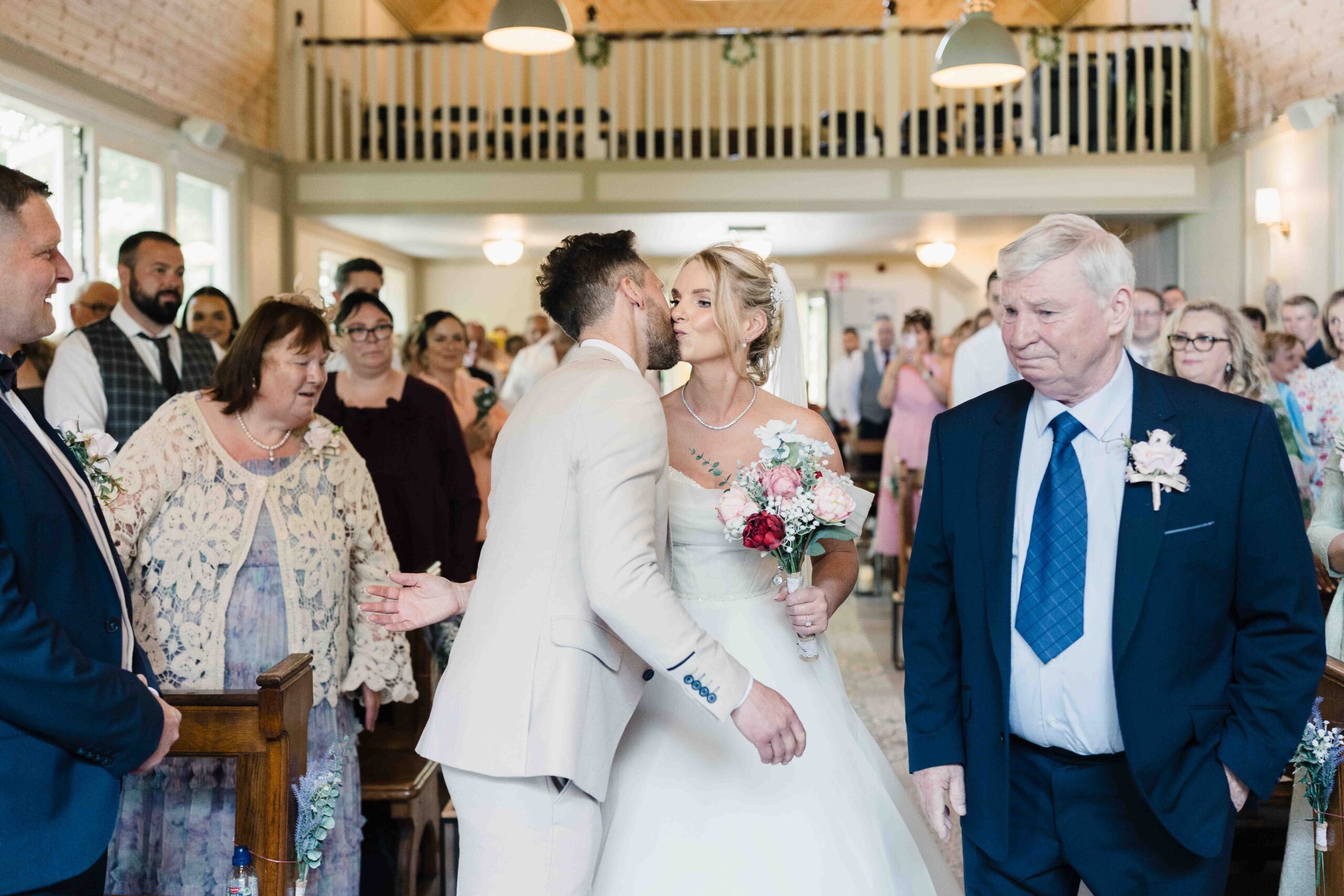 Shane and Suzy celebrating their wedding with family and friends in Tyrrellspass