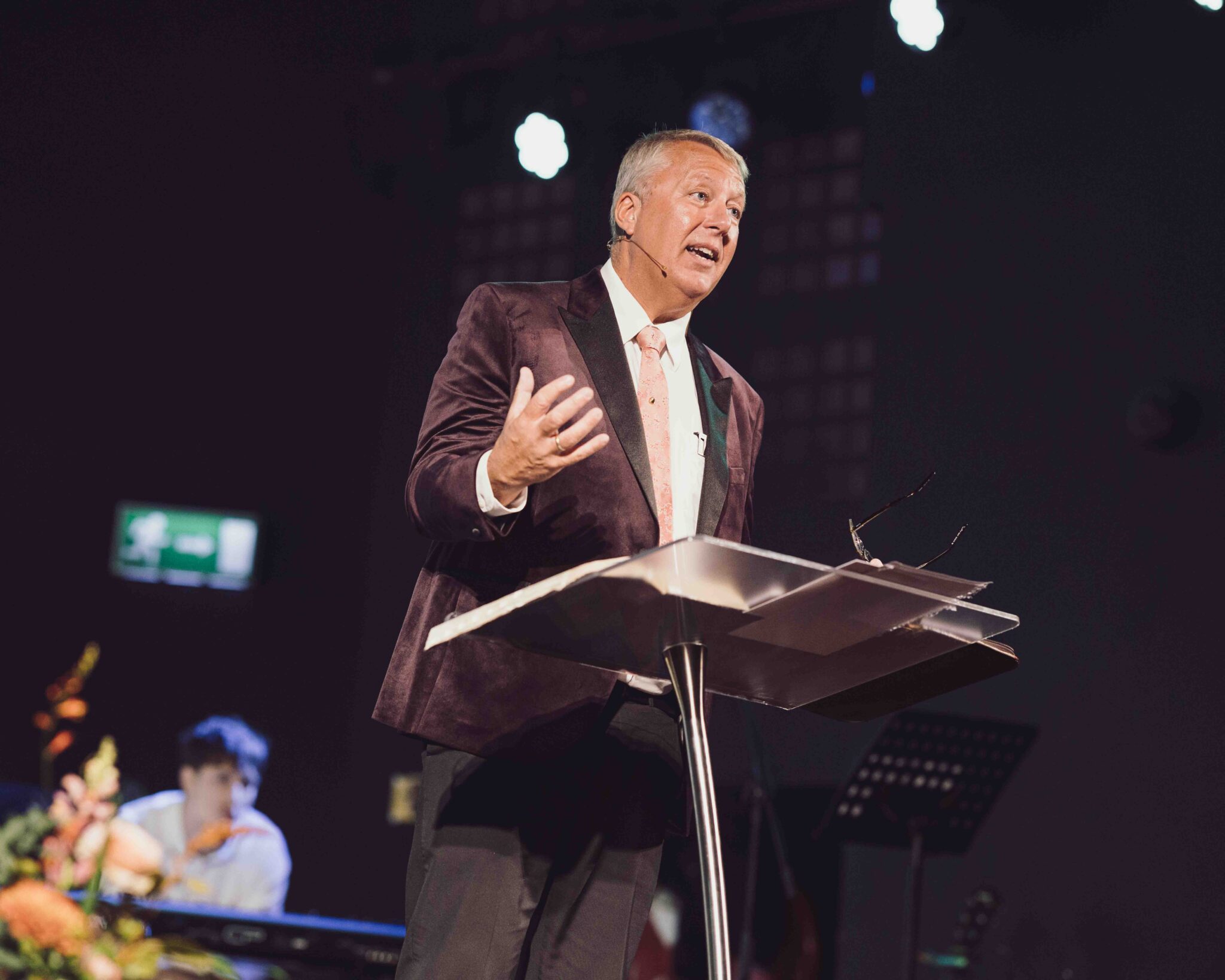 Pastor speaks from the lectern during the wedding ceremony at Cork Church, Lower Oliver Plunkett Street, Cork