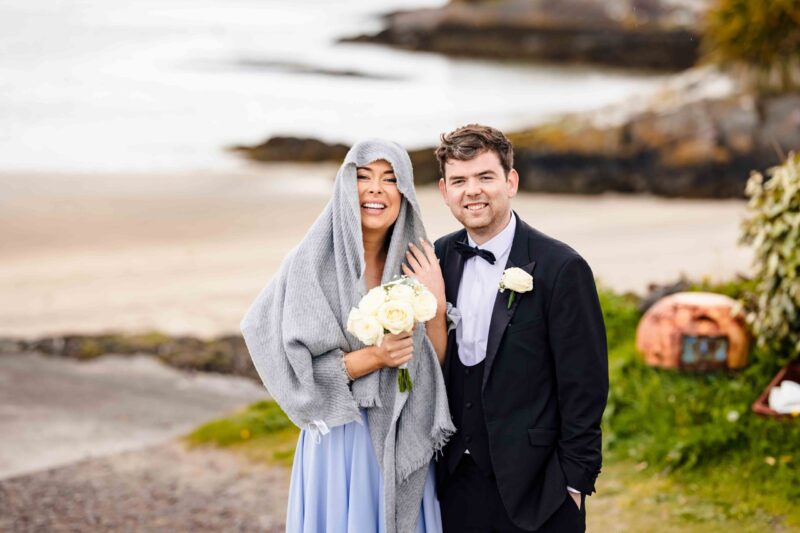Bride laughing during relaxed portrait session in Kerry – JOD Photography