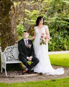 Fiona arriving for her wedding ceremony at Vandeleur Gardens